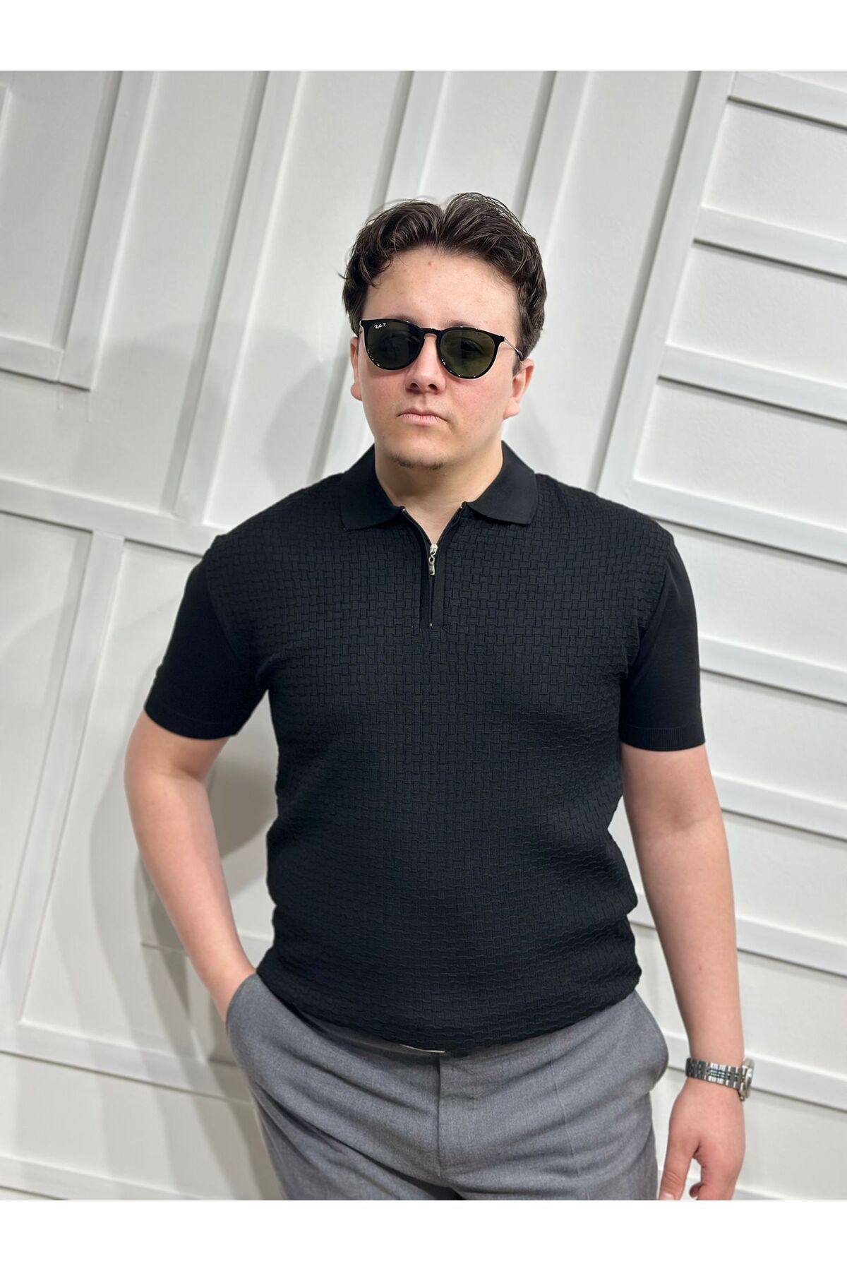 BT BABA TERZİ POLO YAKA DOKULU T-SHİRT