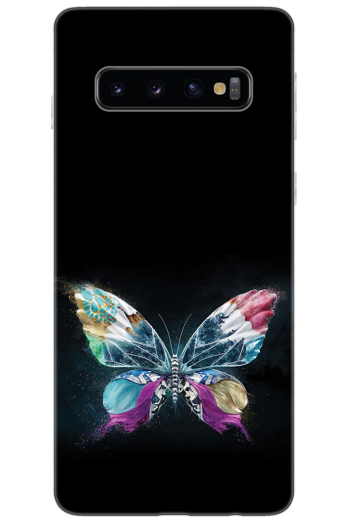 Ceppare Samsung Galaxy S10 (SM-G973F) Uyumlu Kılıf Desen Baskılı Silikon Kelebek Resim STK:548 CP-qMd9bJm