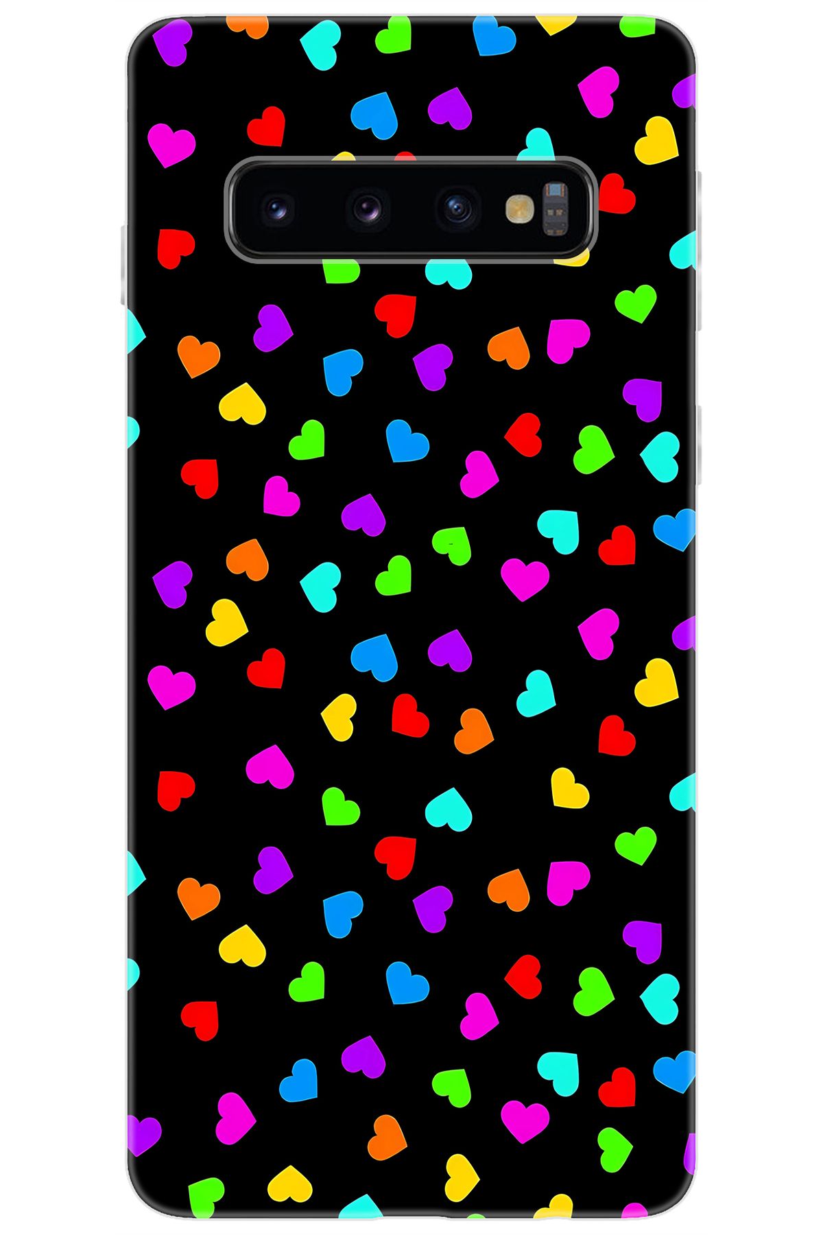 Ceppare Samsung Galaxy S10 (SM-G973F) Uyumlu Kılıf Desenli Silikon Renkli Minik Kalpler STK:1017 CP-ItmpXZ4