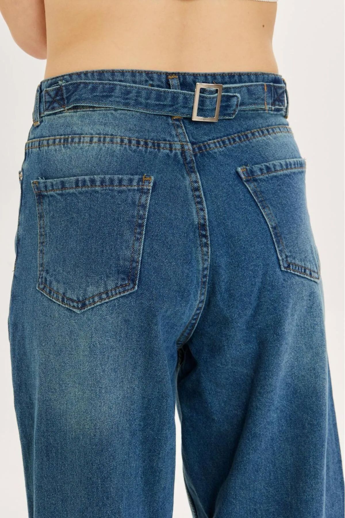 BİRDALİFE WEAR Tibet Baggy Kadın Soluk Efekt Vintage Yüksek Bel Wide Leg Jeans
