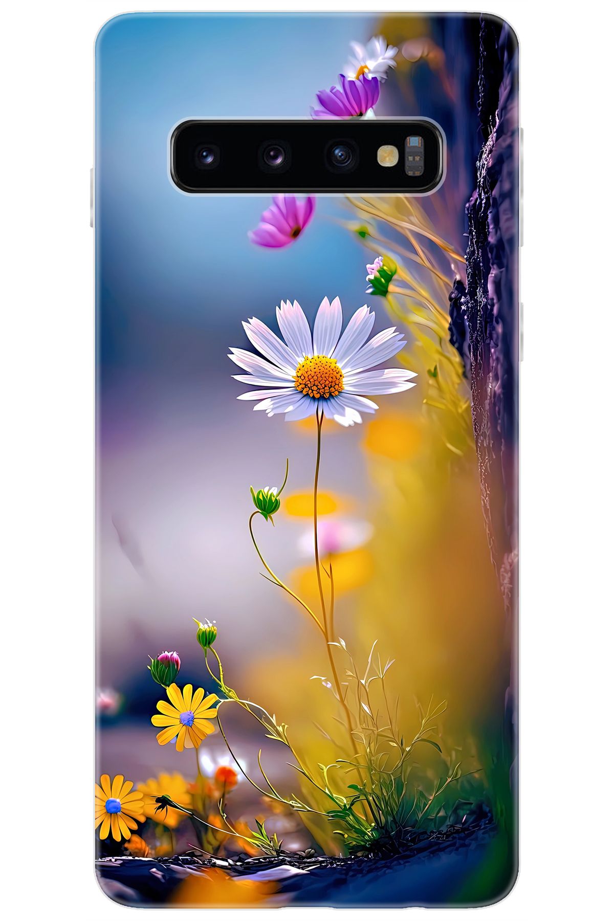Ceppare Samsung Galaxy S10 (SM-G973F) Uyumlu Kılıf Desen Baskılı Silikon Papatya Seri STK:1000 CP-mOoIPoi