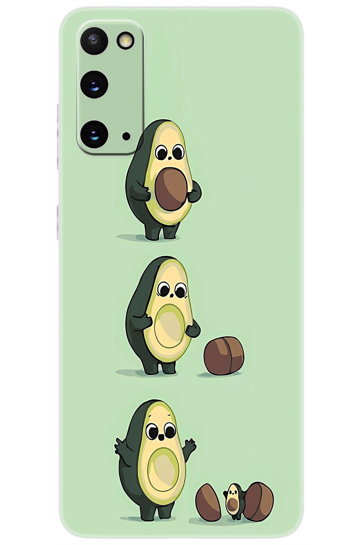 Ceppare Samsung Galaxy S20 (SM-G980F) Uyumlu Kılıf Desen Baskılı Silikon Avakado STK:618 CP-NOhniMS