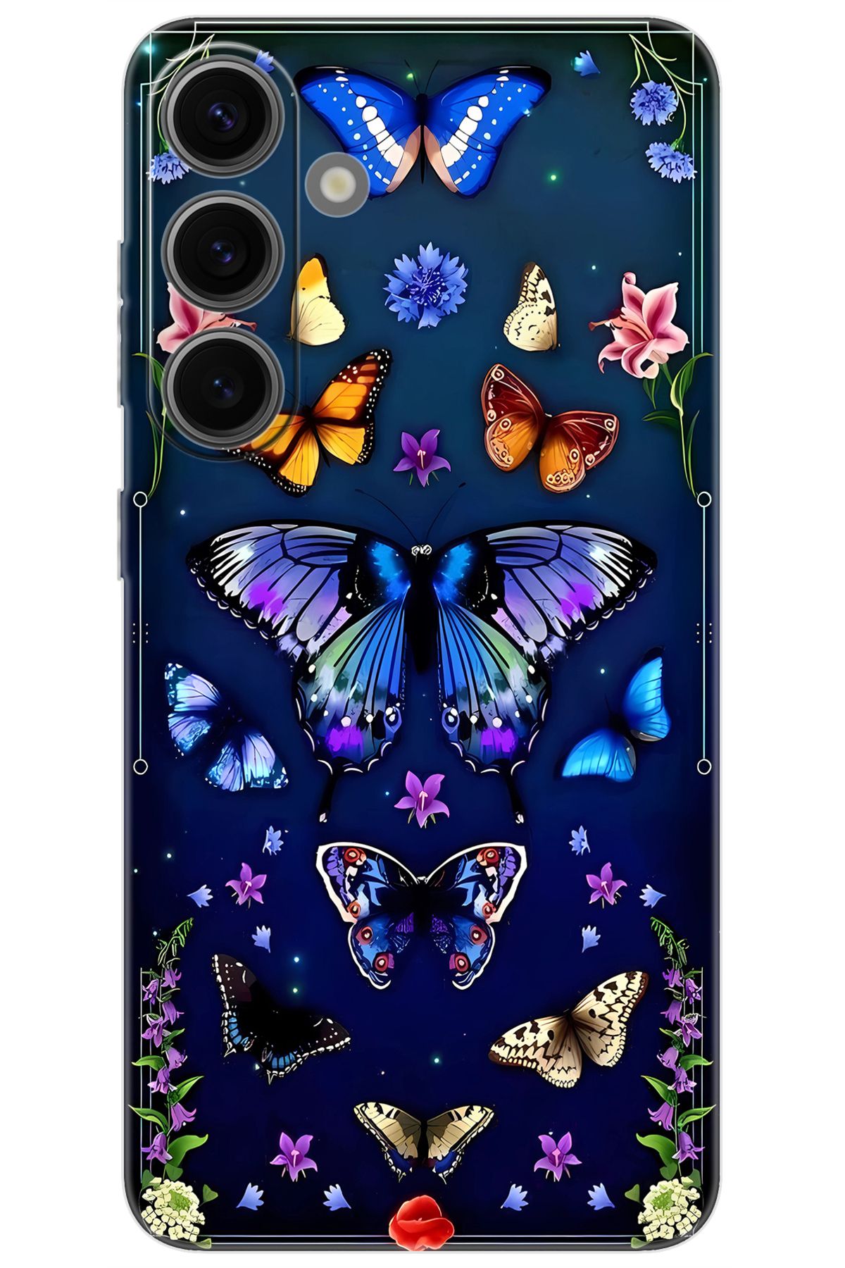 Ceppare Samsung Galaxy S24 (SM-S921B) Uyumlu Kılıf Desen Baskılı Silikon Kelebek STK:669 CP-JtXVF4i