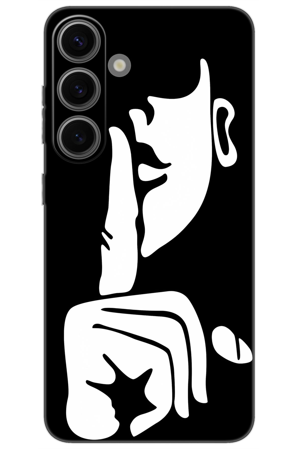 Ceppare Samsung Galaxy S24 (SM-S921B) Uyumlu Kılıf Desenli Silikon Siyah Beyaz Sessizlik STK:653 CP-gYd2GEz