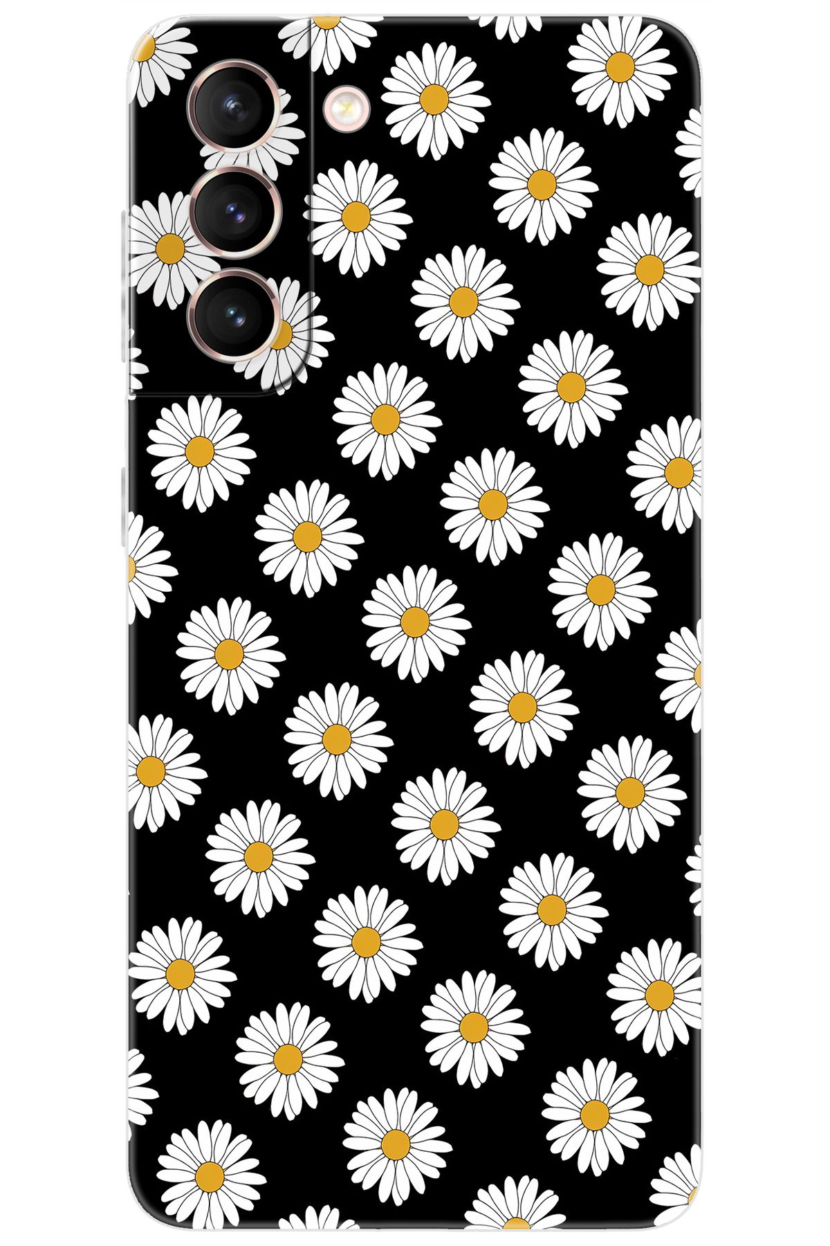 Ceppare Samsung Galaxy S21 (SM-G991B) Uyumlu Kılıf Desen Baskılı Silikon Papatya Serisi STK:634 CP-ENuS9r3