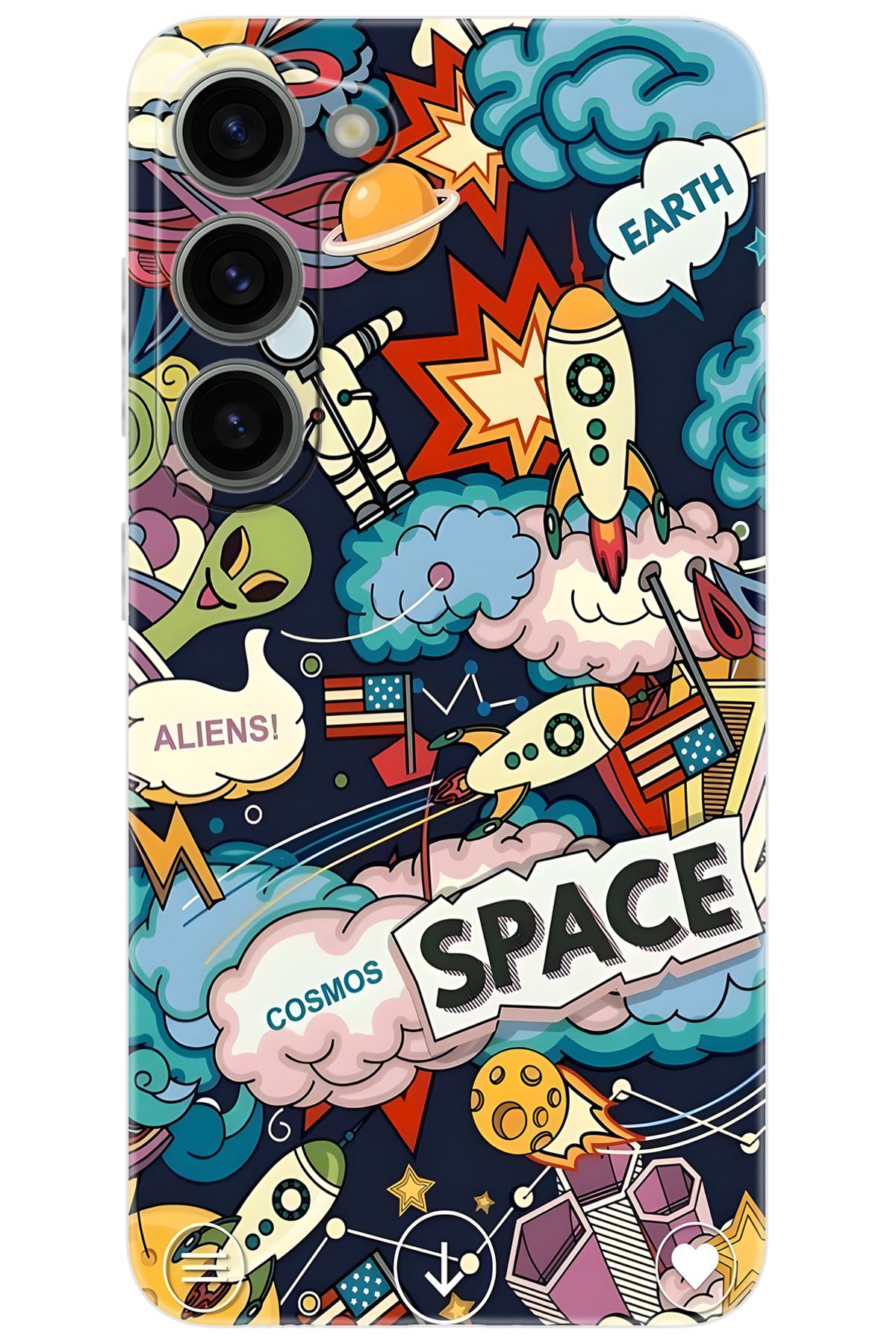 Ceppare Samsung Galaxy S23 (SM-S911B) Uyumlu Kılıf Desen Baskılı Silikon Space STK:633 CP-Oq11lmt