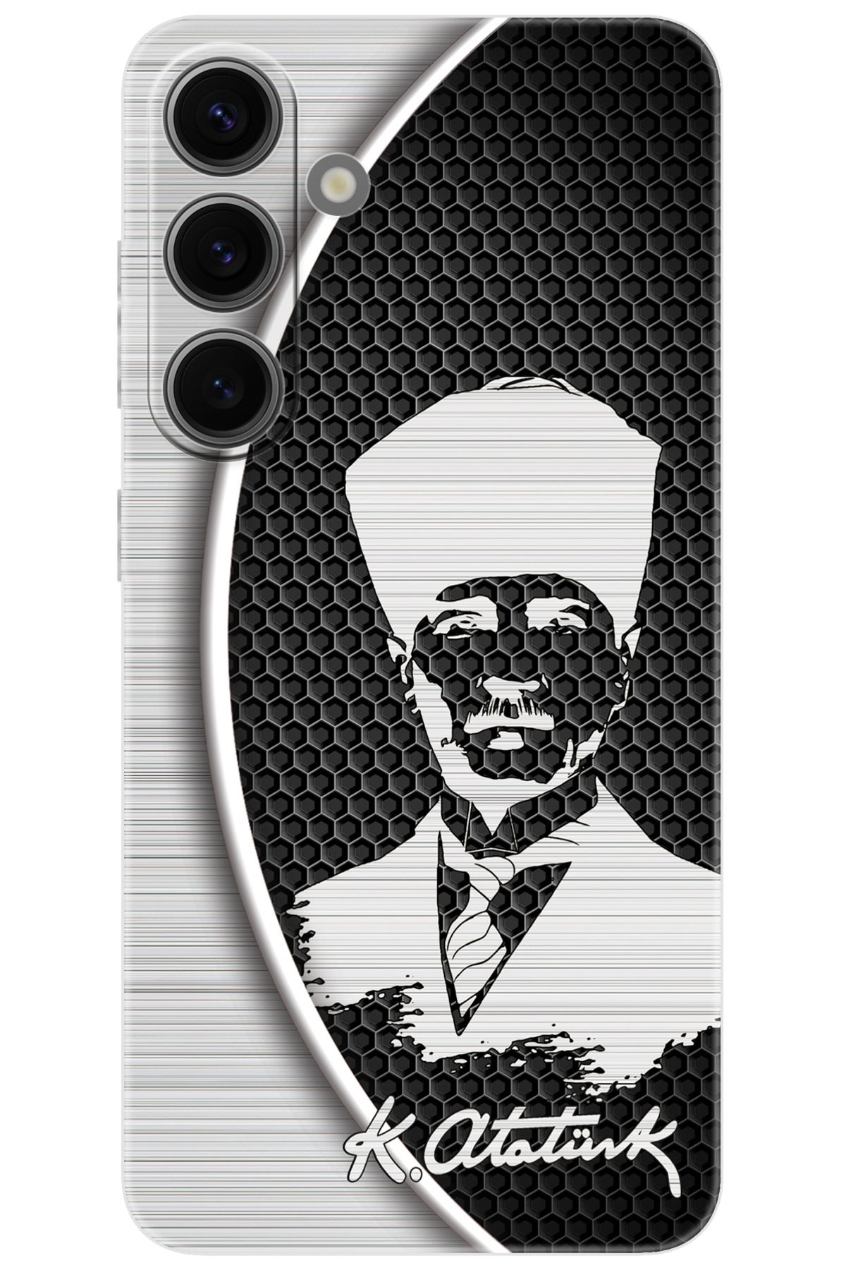 Ceppare Samsung Galaxy S24 (SM-S921B) Uyumlu Kılıf Desen Baskılı Silikon Atatürk Tasarım STK:398 CP-Wjafqe8