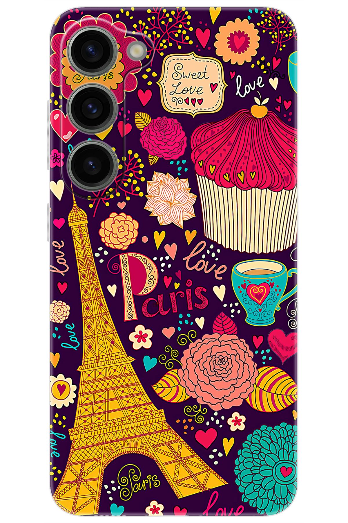 Ceppare Samsung Galaxy S23 (SM-S911B) Uyumlu Kılıf Desen Baskılı Silikon Eyfel STK:625 CP-LbZNJ6m