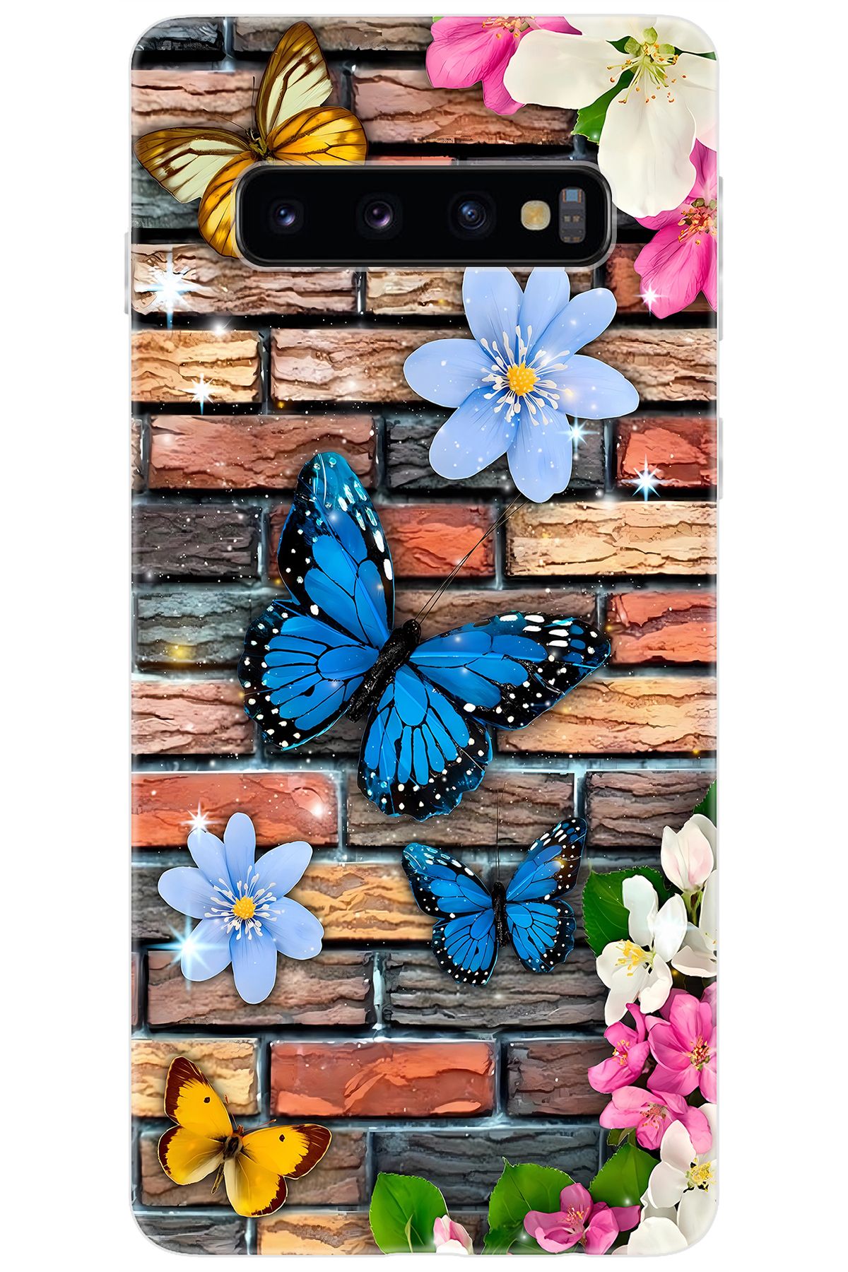 Ceppare Samsung Galaxy S10 (SM-G973F) Uyumlu Kılıf Desen Baskılı Silikon Kelebek STK:672 CP-3abEW1Y