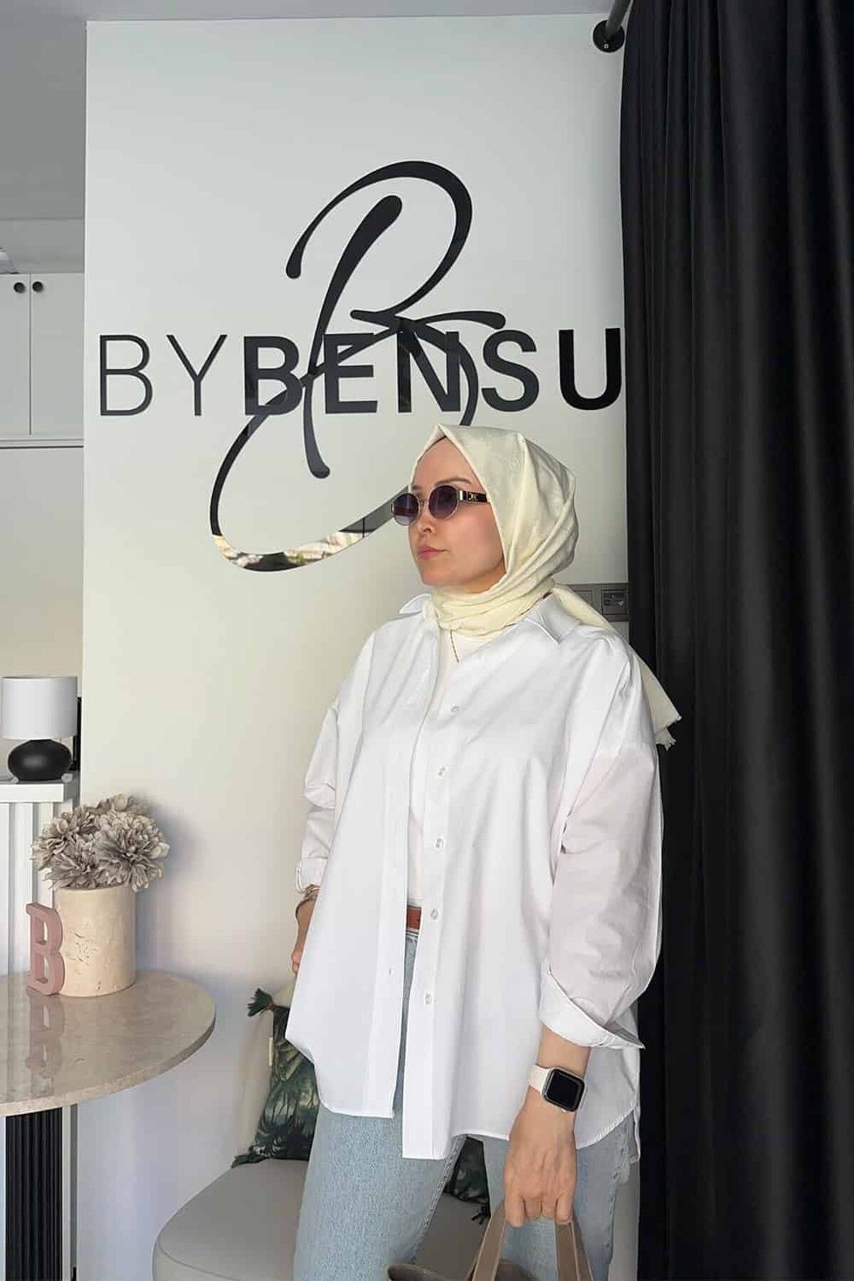 ByBensu Oversize Gömlek - Beyaz