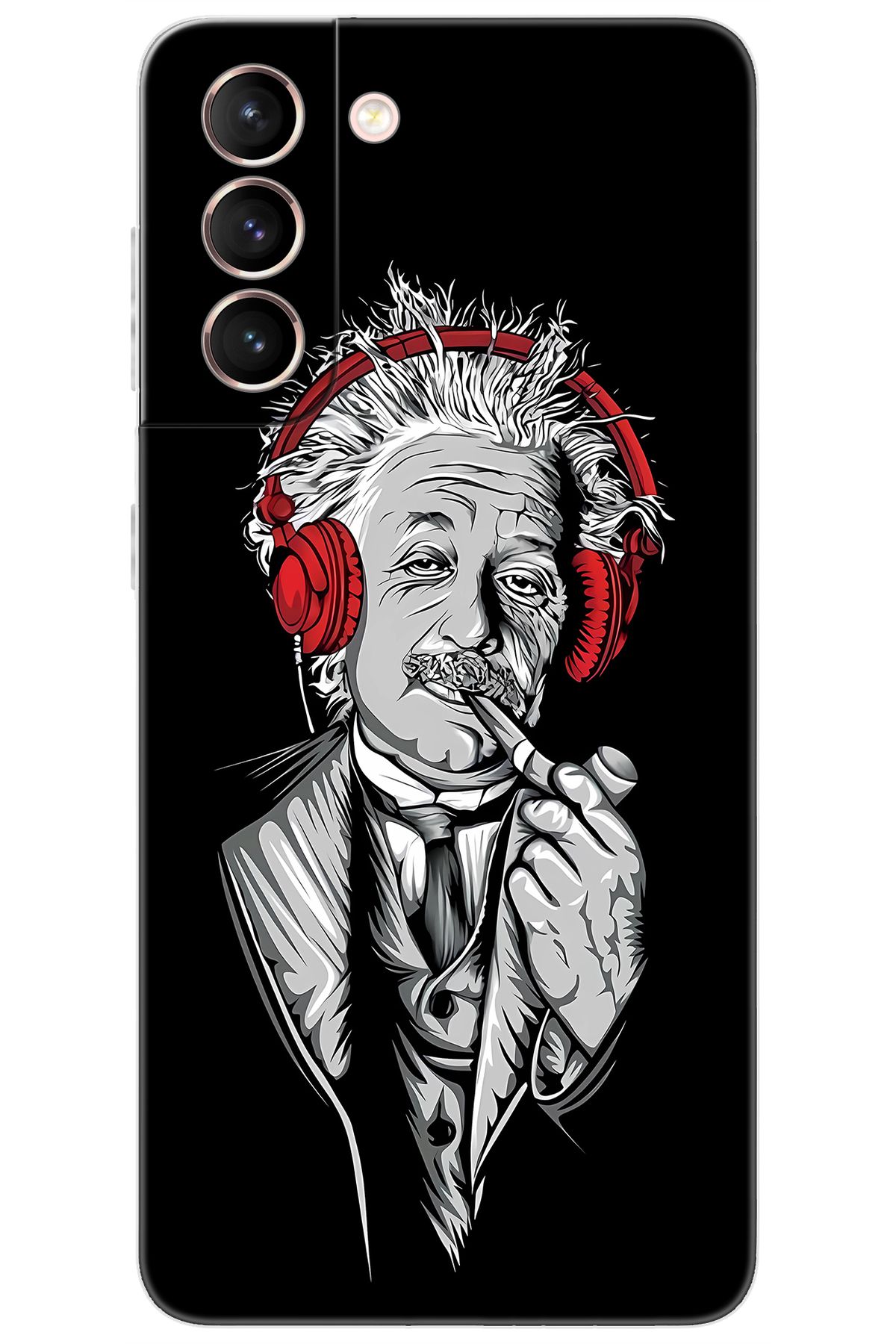 Ceppare Samsung Galaxy S21 (SM-G991B) Uyumlu Kılıf Desen Baskılı Silikon Albert Einstein STK:658 CP-bi6jCkj