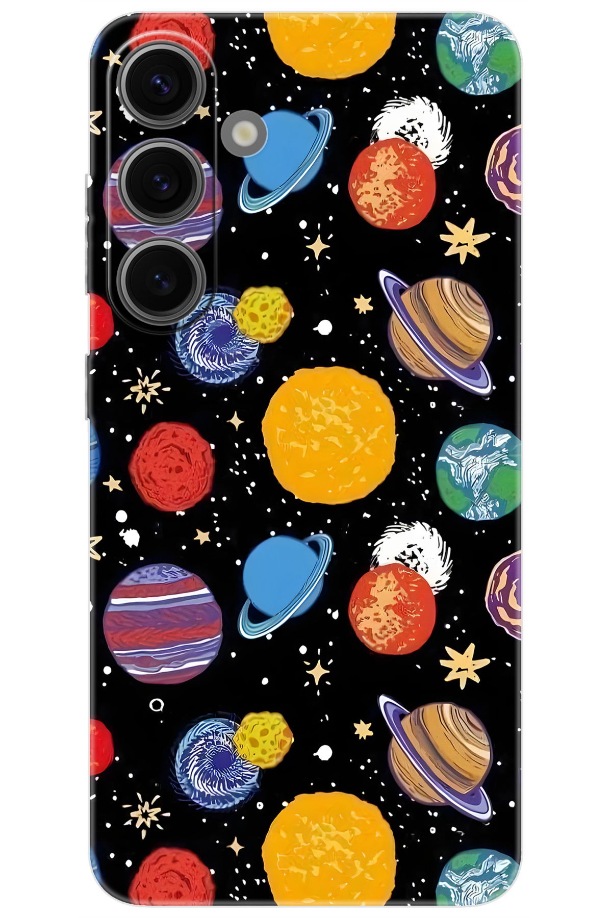 Ceppare Samsung Galaxy S24 (SM-S921B) Uyumlu Kılıf Desen Baskılı Silikon Gezegenler STK:686 CP-ydeljHL