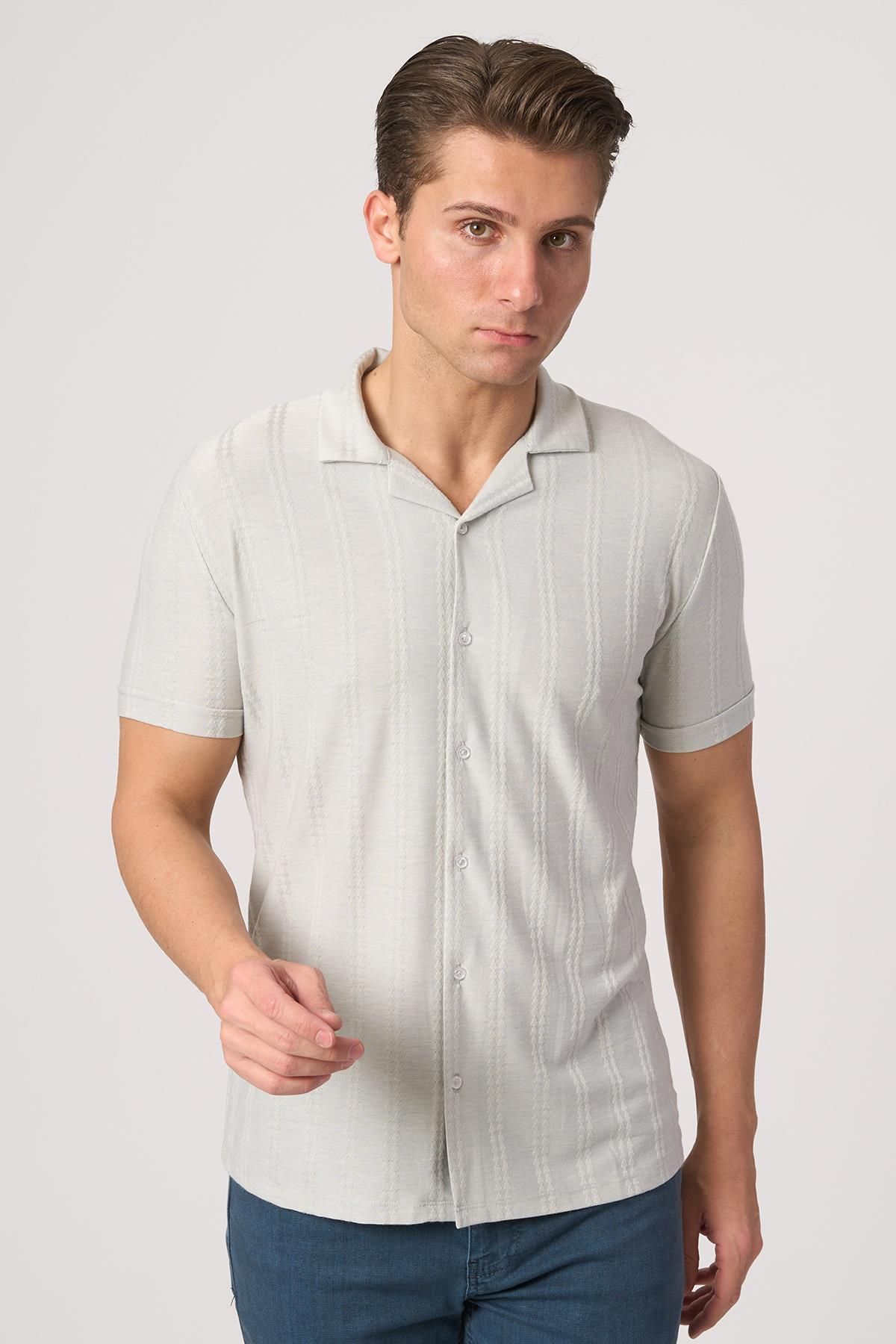 White Stone WHİTE STONE 2025-Y 3176-G GÖMLEK- TSHIRT GRİ