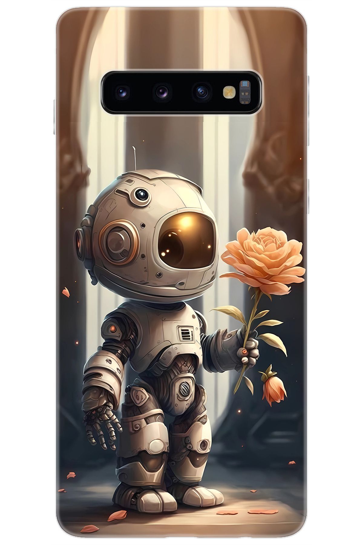 Ceppare Samsung Galaxy S10 (SM-G973F) Uyumlu Kılıf Desen Baskılı Silikon Astronot STK:620 CP-MZwY6nk