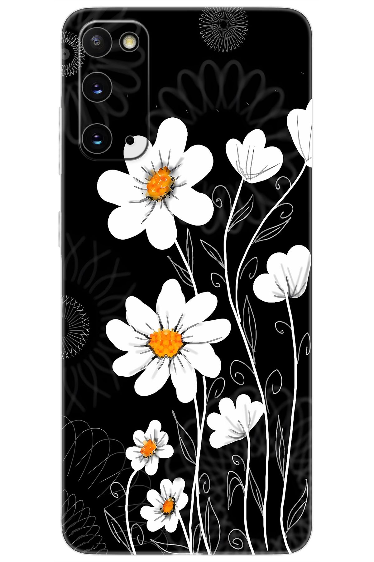 Ceppare Samsung Galaxy S20 (SM-G980F) Uyumlu Kılıf Desen Baskılı Silikon Papatya STK:693 CP-dNaEnGk