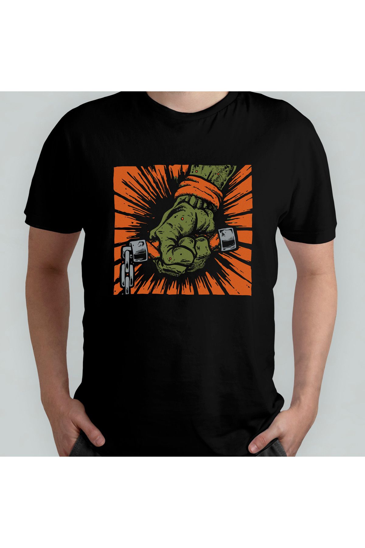 Pixxa TMNT Michelangelo Unisex %100 Pamuklu Bisiklet Yaka T-Shirt