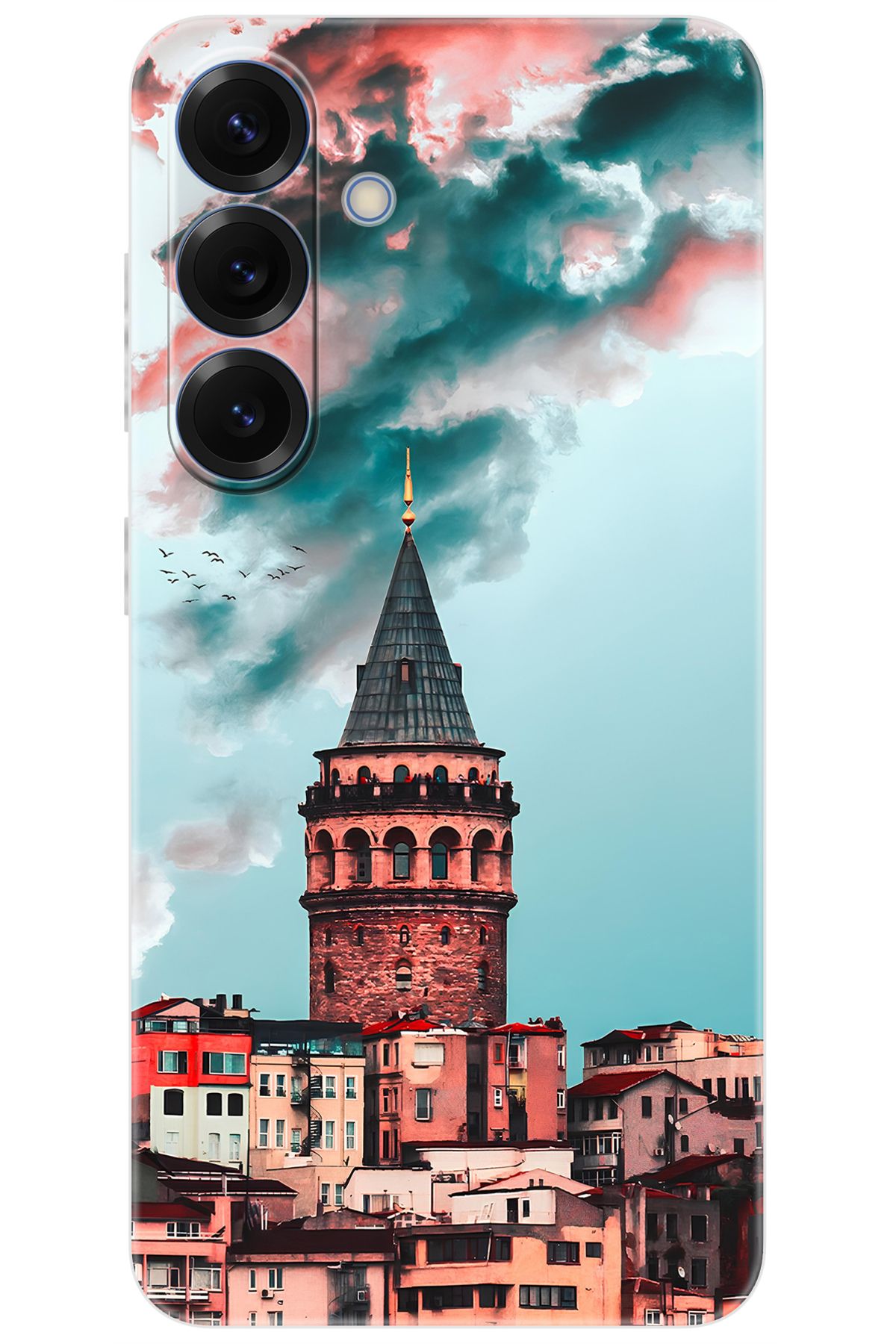 Ceppare Samsung Galaxy S25 (SM-S931B) Uyumlu Kılıf Desen Baskılı Silikon Galata Kulesi STK:688 CP-BelR1aF