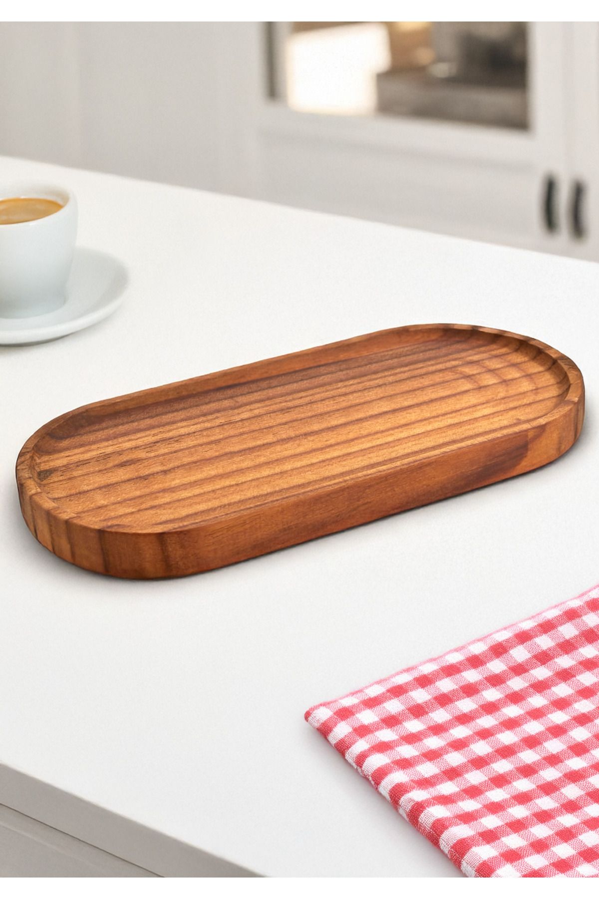 Kitchen Life Ayous Ağacı Oval Sunum ve Servis Tepsisi - Sunumluk