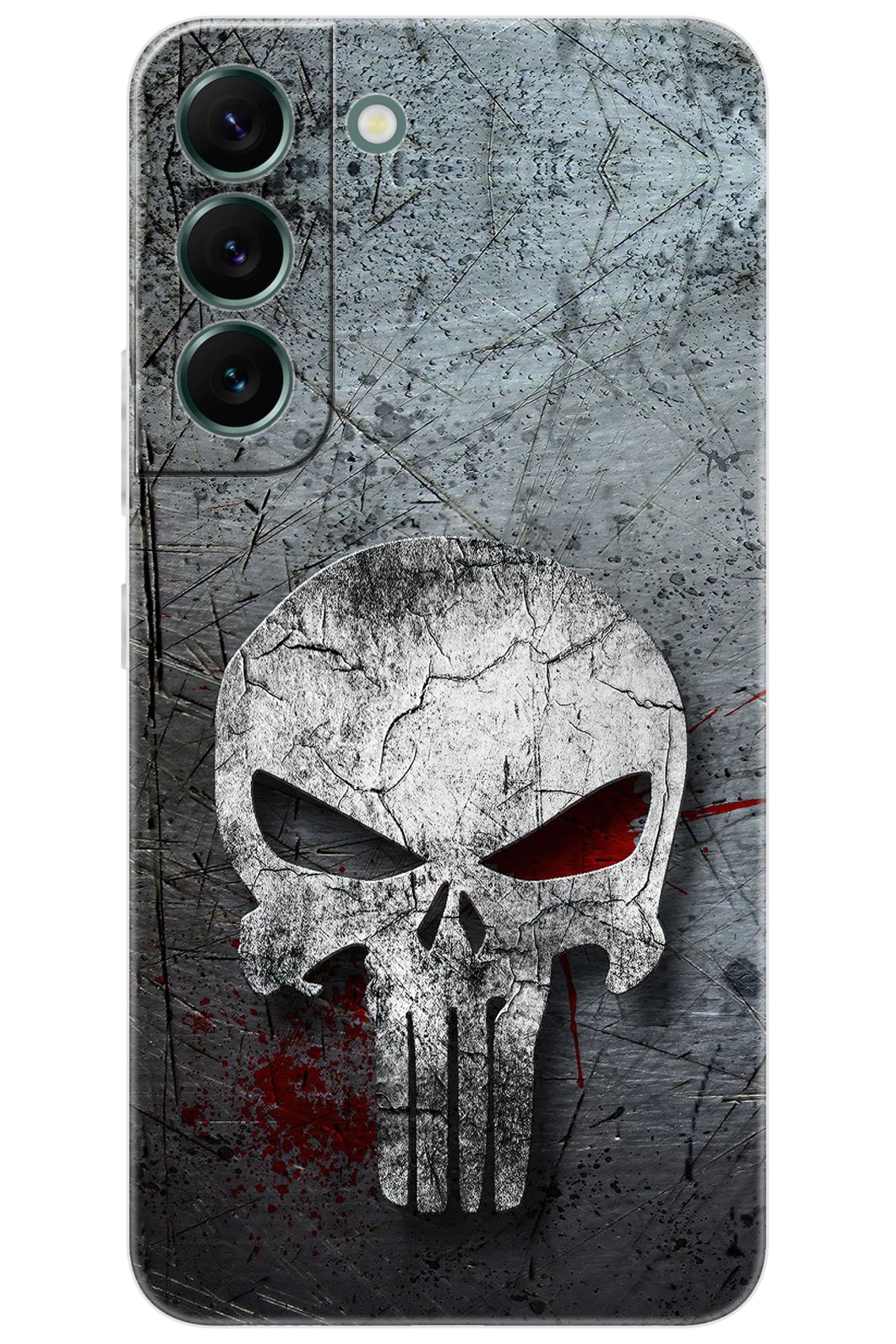 Ceppare Samsung Galaxy S22 (SM-G991B) Uyumlu Kılıf Desen Baskılı Silikon Gri Kuru Kafa STK:218 CP-9X22zAB