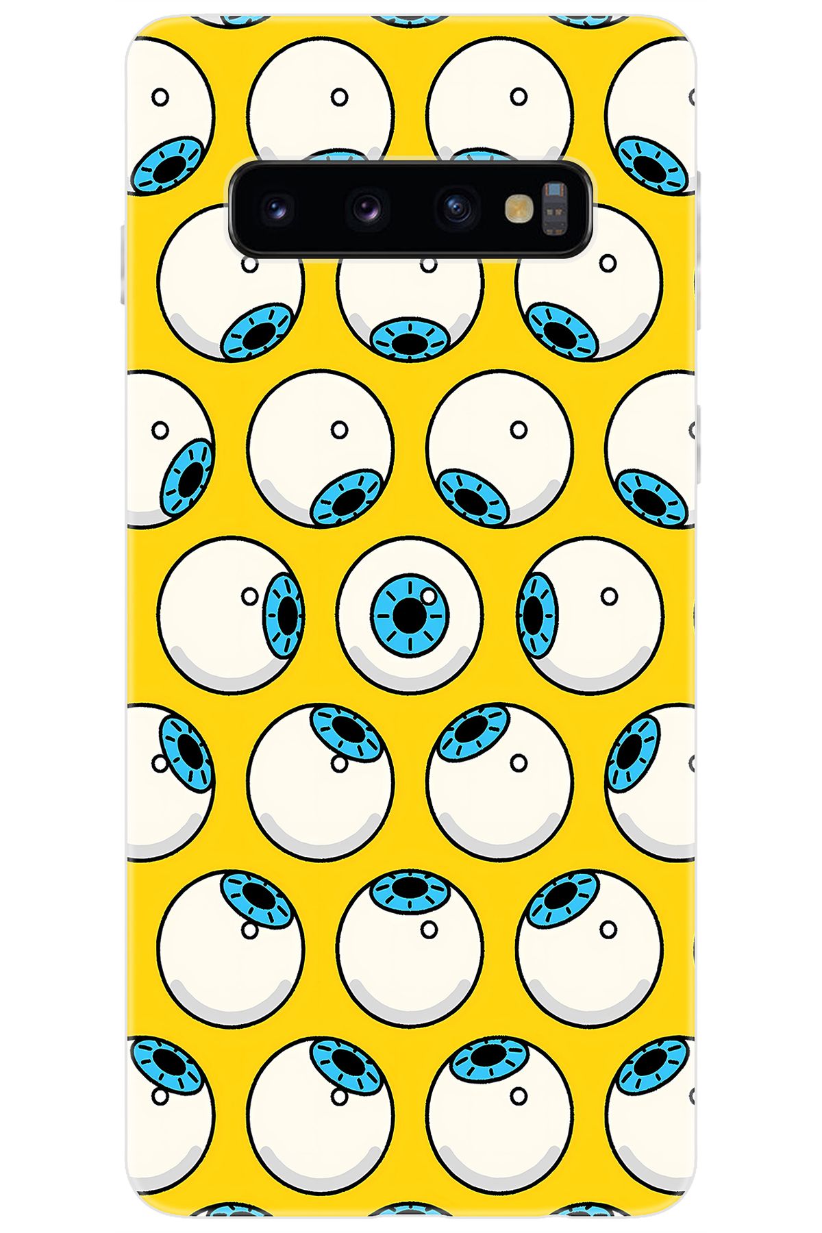 Ceppare Samsung Galaxy S10 (SM-G973F) Uyumlu Kılıf Desen Baskılı Silikon Gözler STK:619 CP-o2M3fsG