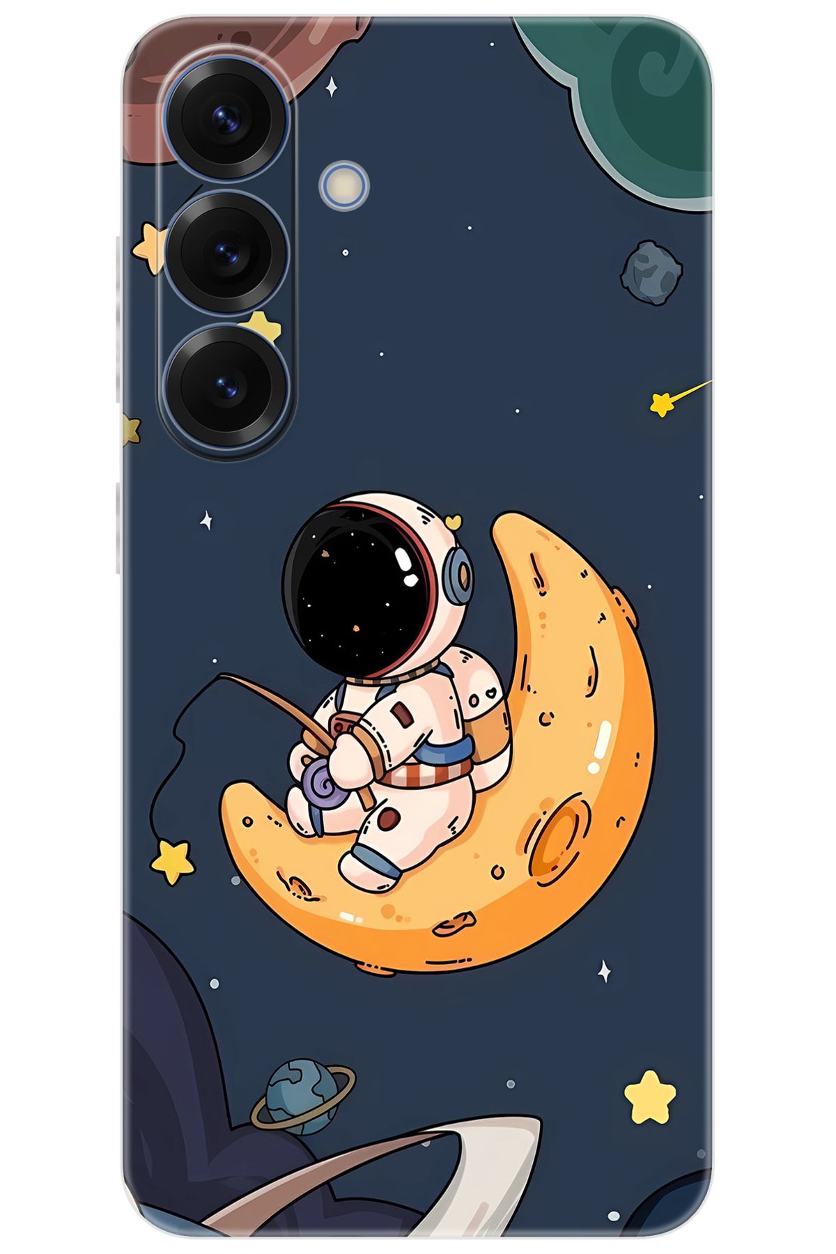 Ceppare Samsung Galaxy S25 (SM-S931B) Uyumlu Kılıf Desen Baskılı Silikon Astronot STK:698 CP-aMzrOrw
