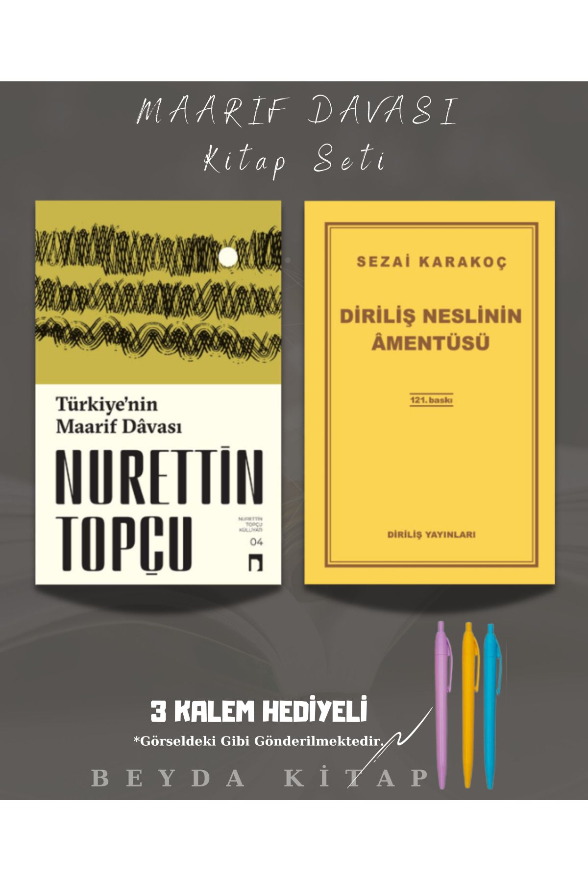 Dergah Yayınları Türkiye'nin Maarif Davası - Diriliş Neslinin Amentüsü - Kalemli - Kitap Seti, RTTTPC25, ÖĞRTMNT1