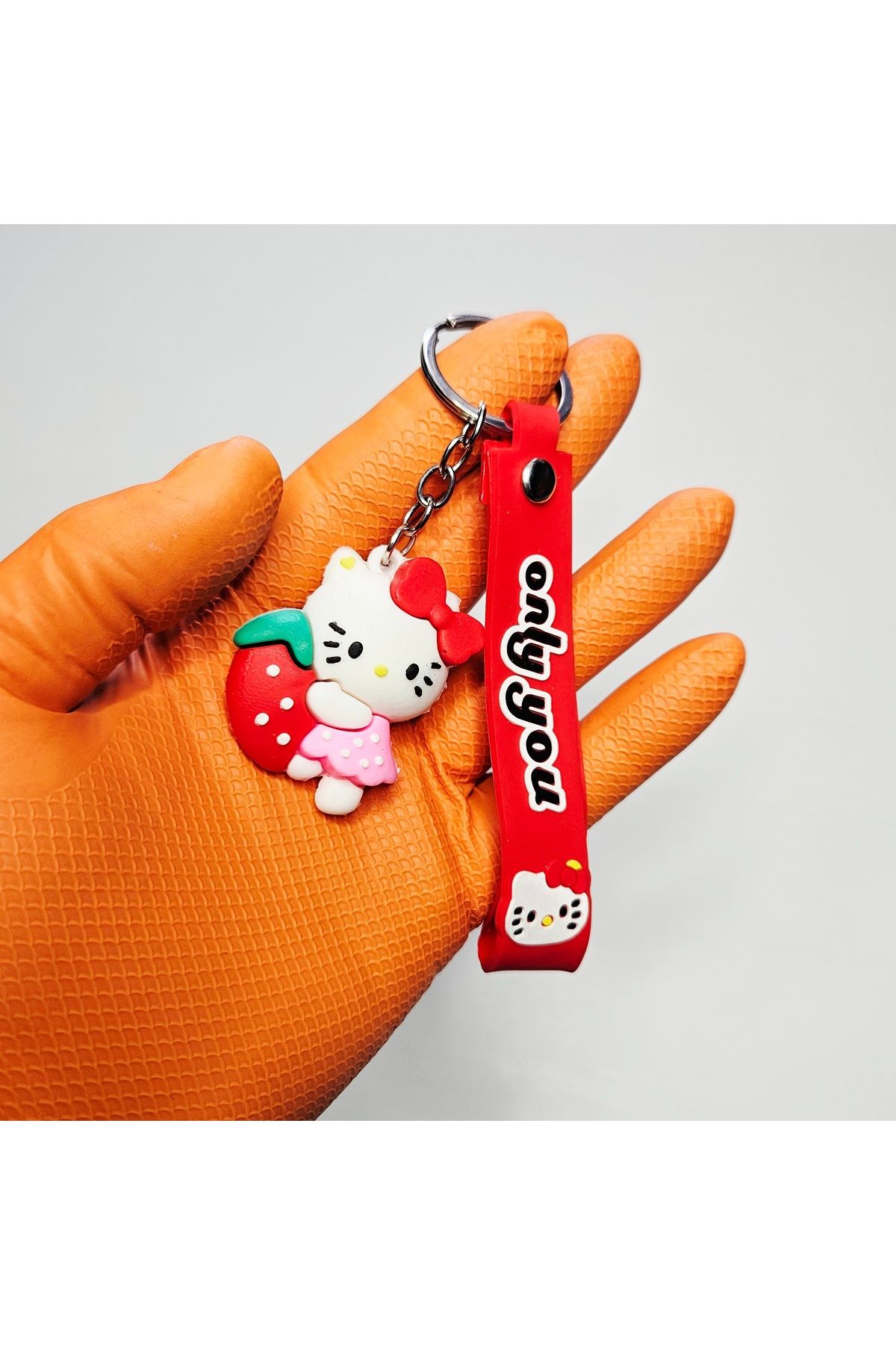 ÜNSA Anahtar Ünsa Anahtar Anahtarlık Aksessuar 3D Silikon Anahtarlık-Hello Kitty Figür