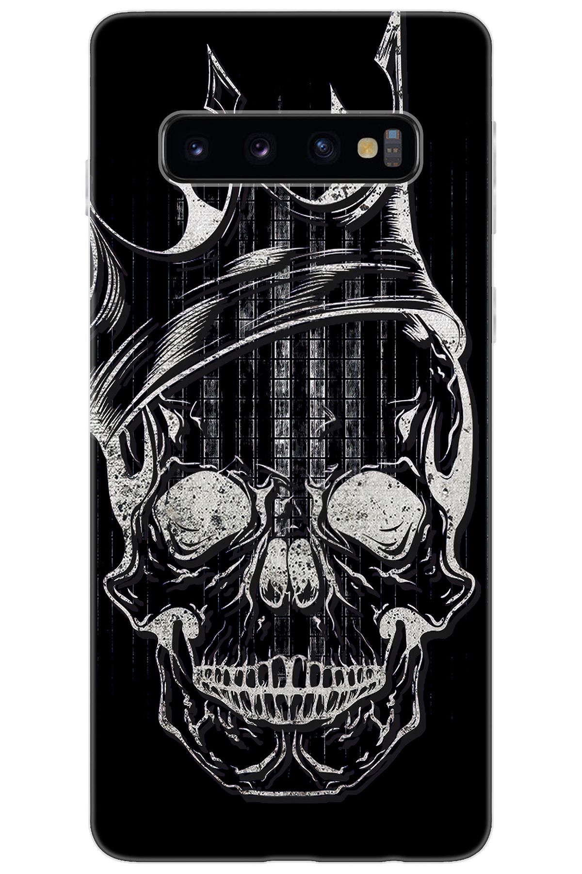 Ceppare Samsung Galaxy S10 (SM-G973F) Uyumlu Kılıf Desen Baskılı Silikon Kuru Kafa STK:582 CP-llW8foG