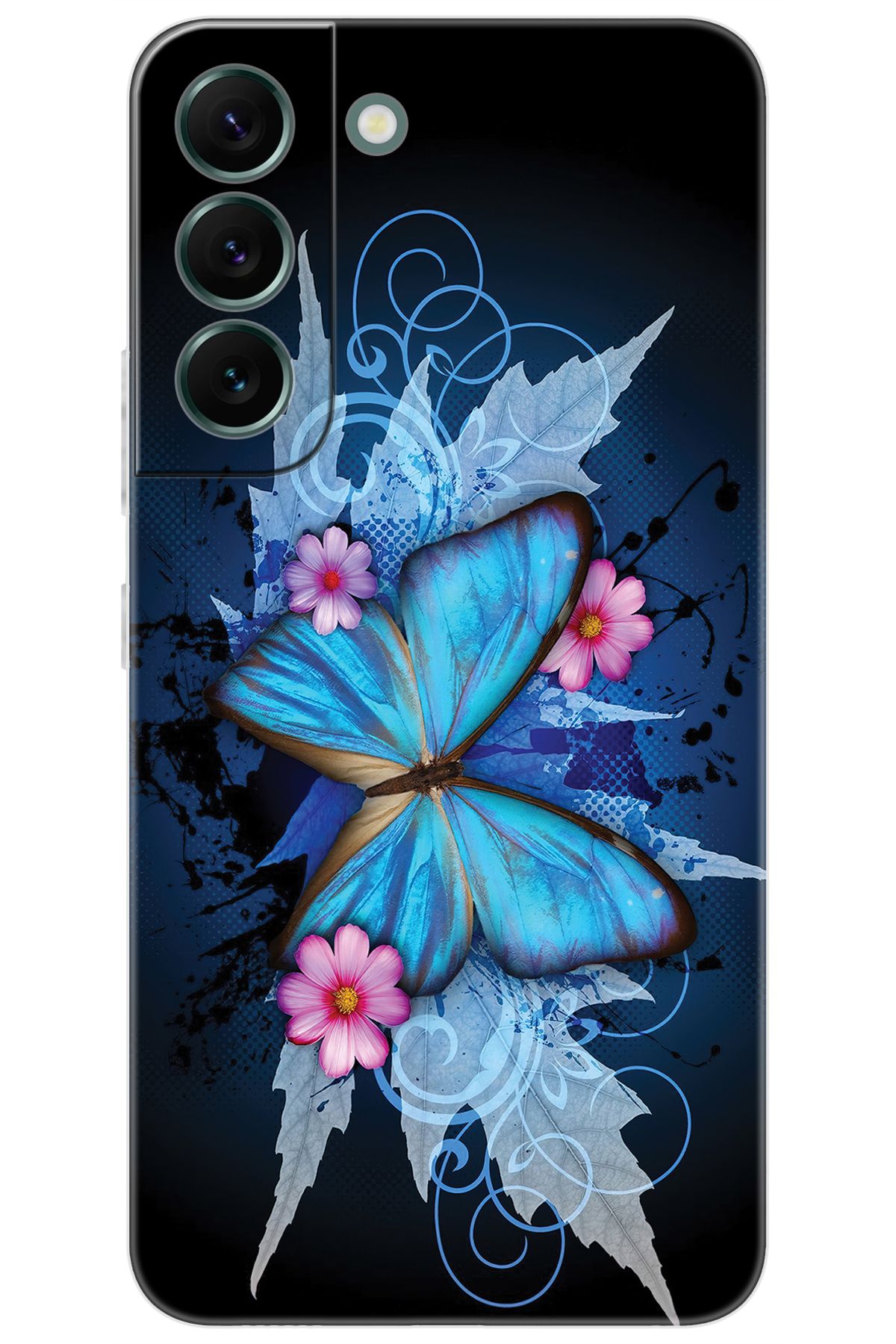 Ceppare Samsung Galaxy S22 (SM-G991B) Uyumlu Kılıf Desen Baskılı Silikon Kelebek Resim STK:550 CP-U2Ck3pH