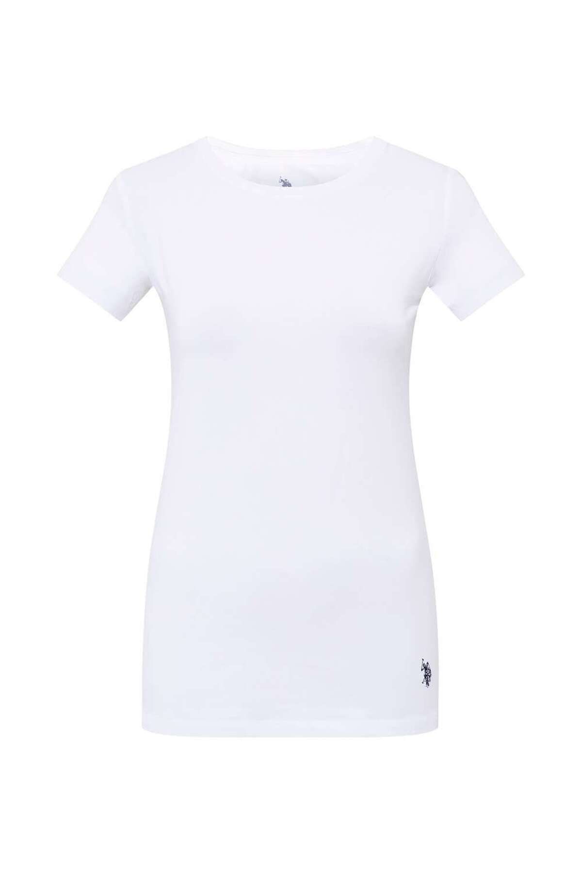 U.S. Polo Assn. U.S. Polo Assn. Kadın Yuvarlak Yaka Beyaz T-Shirt Pamuk&Modal - Beyaz - TLAYE66U00E2O