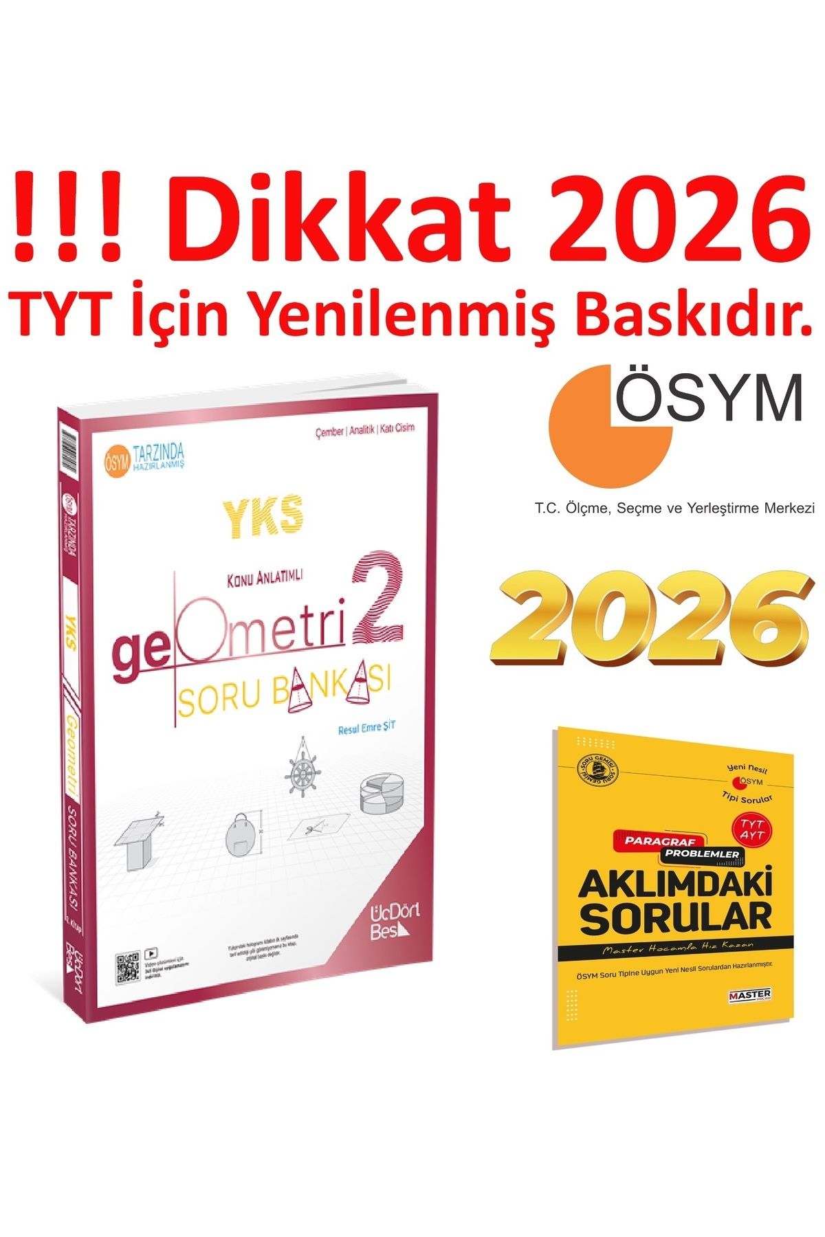 Üç Dört Beş Yayıncılık Üç Dört Beş YKS Konu Anlatımlı Geometri 2 Soru Bankası 2026 GÜNCEL BASKI-345