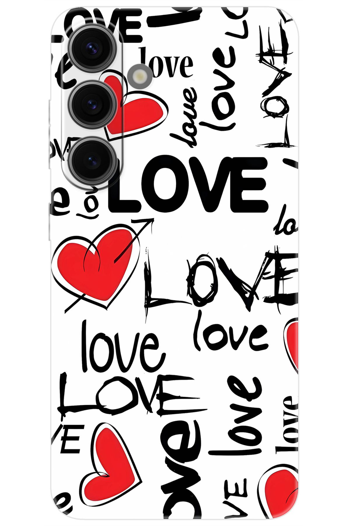 Ceppare Samsung Galaxy S24 (SM-S921B) Uyumlu Kılıf Desen Baskılı Silikon Love Kalpler STK:638 CP-g17ILuj
