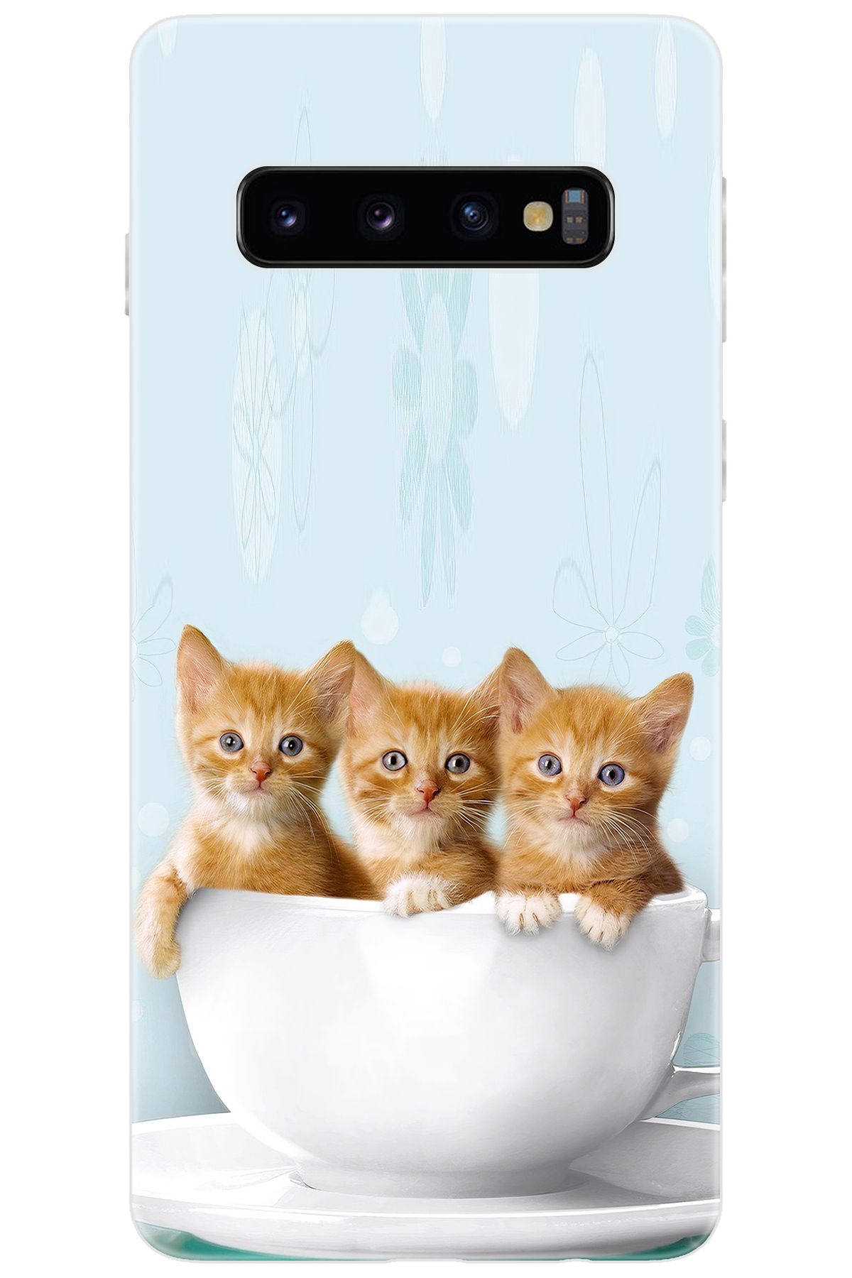Ceppare Samsung Galaxy S10 (SM-G973F) Uyumlu Kılıf Desen Baskılı Silikon Yavru Kediler STK:194 CP-tWkx5qk