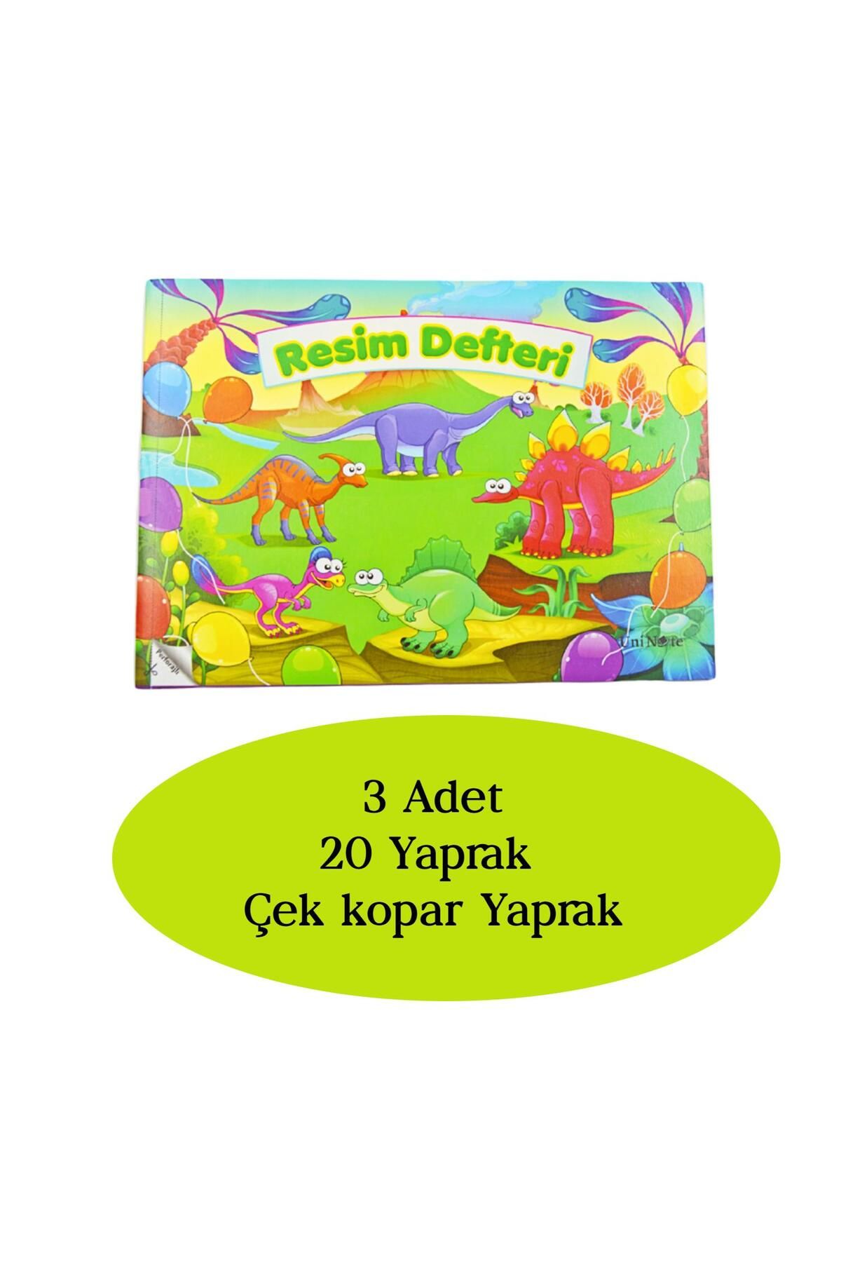 Çınar Çınar Uninote Resim Defteri Dikişli Küçük Boy A5 20 Yaprak 3 Adet