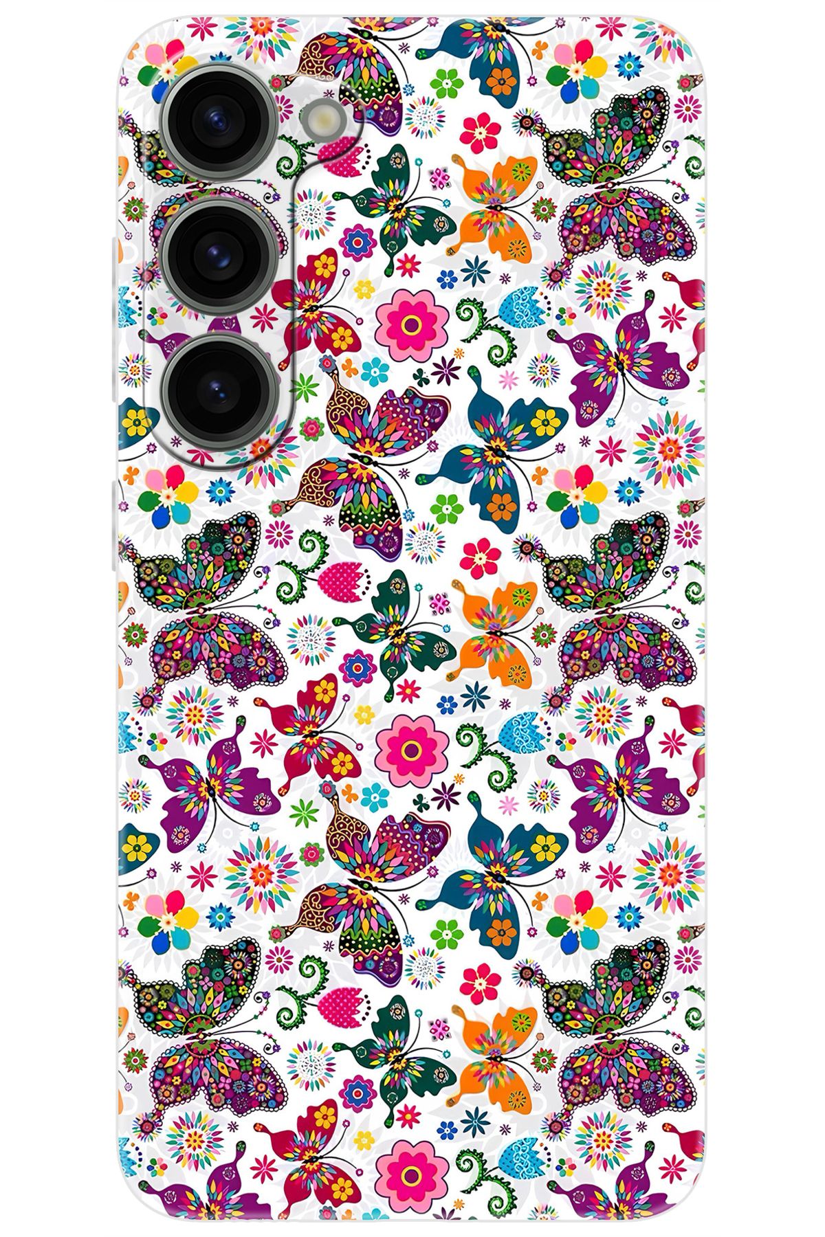 Ceppare Samsung Galaxy S23 (SM-S911B) Uyumlu Kılıf Desen Baskılı Silikon Kelebek STK:700 CP-NCIzHSM
