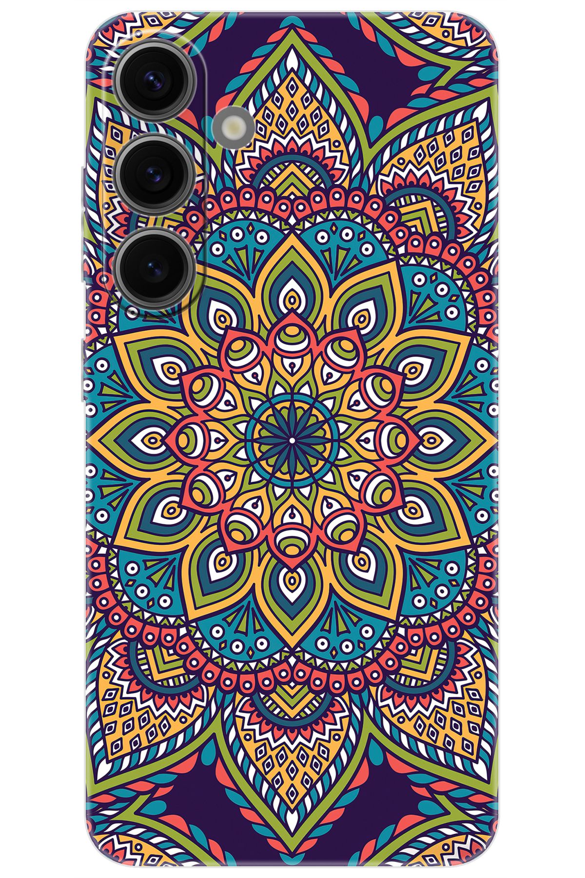 Ceppare Samsung Galaxy S24 (SM-S921B) Uyumlu Kılıf Desenli Silikon Mandala Vektör Tasarım STK:502 CP-RVTxIs5