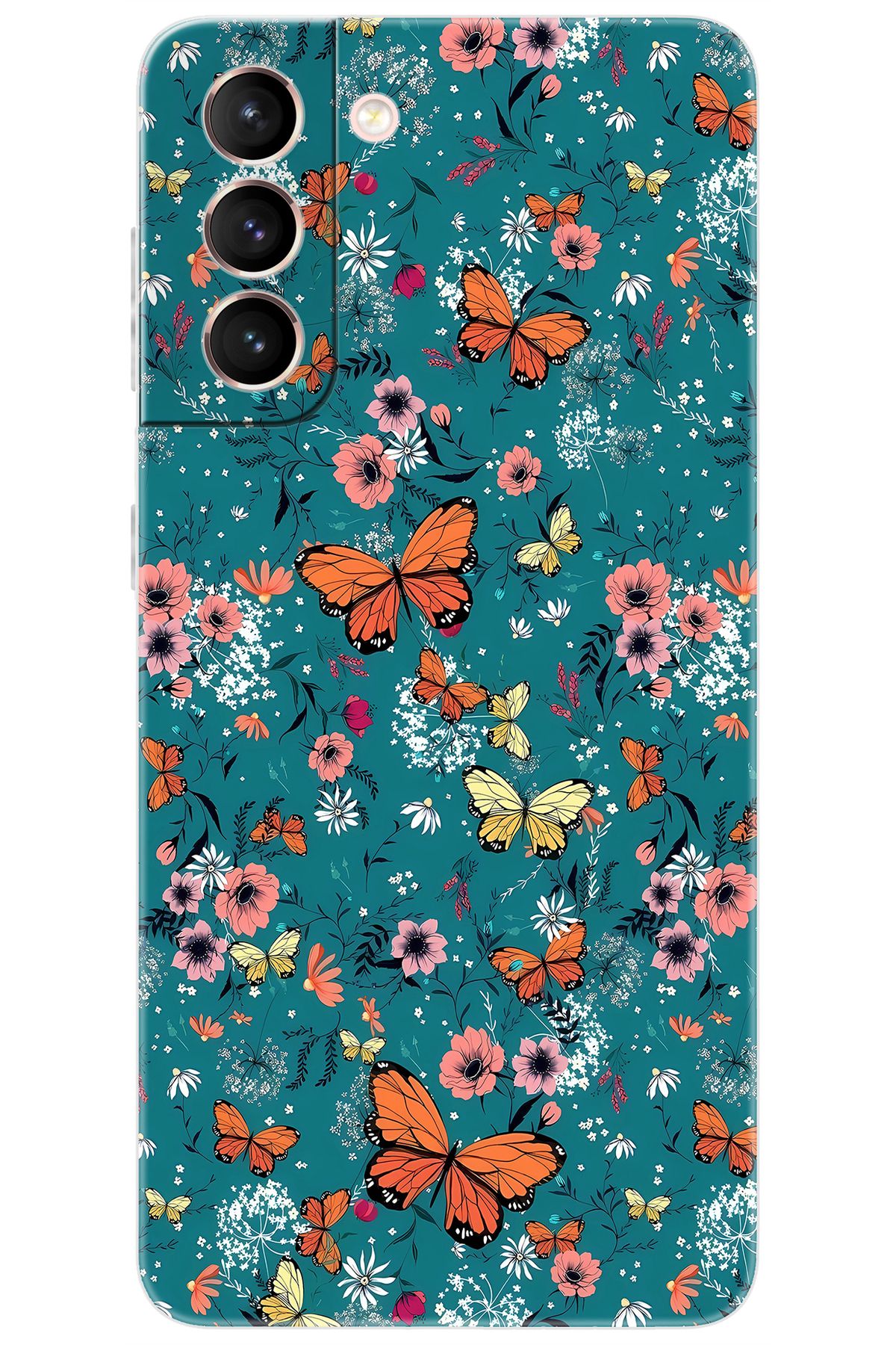 Ceppare Samsung Galaxy S21 (SM-G991B) Uyumlu Kılıf Desen Baskılı Silikon Kelebek STK:680 CP-4sxvbhL