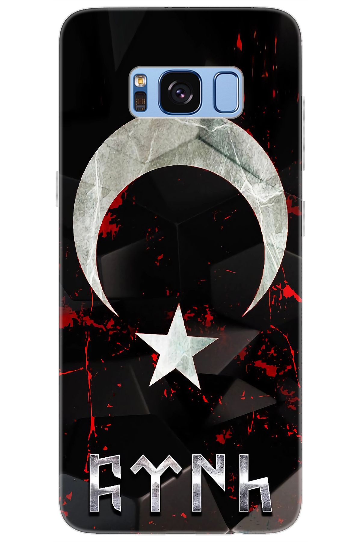 Ceppare Samsung Galaxy S8 (SM-G950F) Uyumlu Kılıf Desen Silikon Ay Yıldız ve Göktürkçe STK:636 CP-RxIPdD8