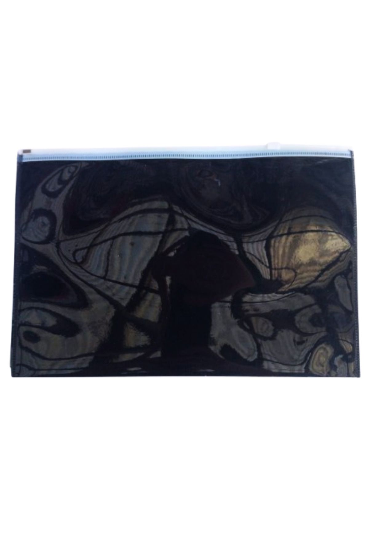 Glanart plastik fermuarlı a4 boy ödev dosyası 1 adet (23x33 cm) siyah