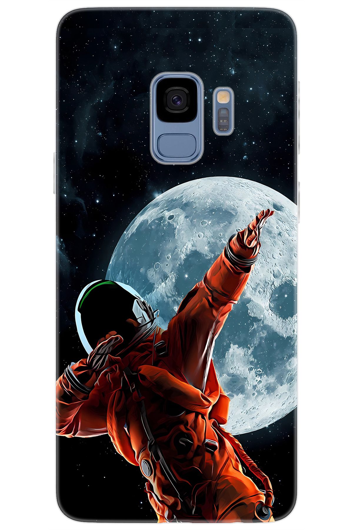 Ceppare Samsung Galaxy S9 (SM-G960F) Uyumlu Kılıf Desen Baskılı Silikon Astronot STK:674 CP-CNWrNz6