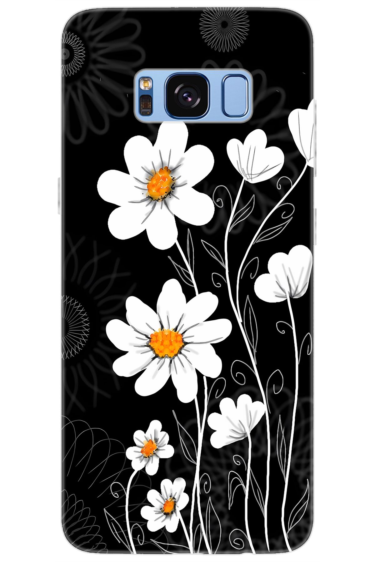 Ceppare Samsung Galaxy S8 (SM-G950F) Uyumlu Kılıf Desen Baskılı Silikon Papatya STK:693 CP-PJfvVmS