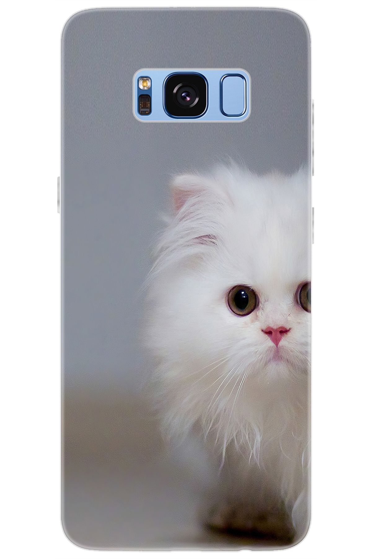 Ceppare Samsung Galaxy S8 (SM-G950F) Uyumlu Kılıf Desen Baskılı Silikon Beyaz Kedi STK:139 CP-EQZ5G0v