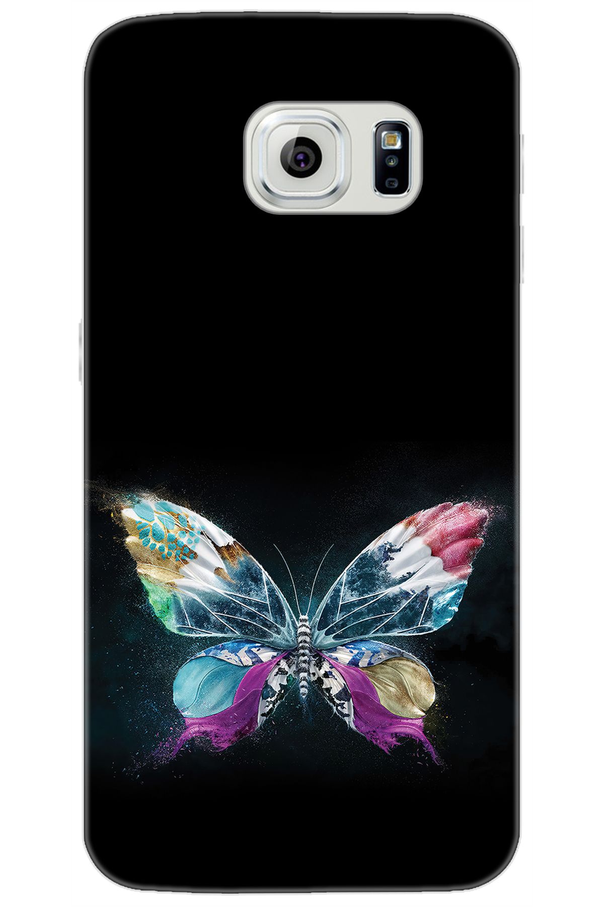 Ceppare Samsung Galaxy S6 (SM-G920F) Uyumlu Kılıf Desen Baskılı Silikon Kelebek Resim STK:548 CP-8lL3tGA