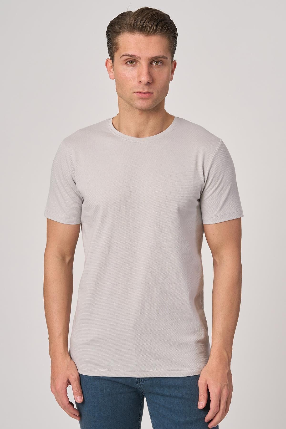 White Stone WHİTE STONE 2025-Y 3155 BİSİKLET YAKA TSHIRT TAŞ