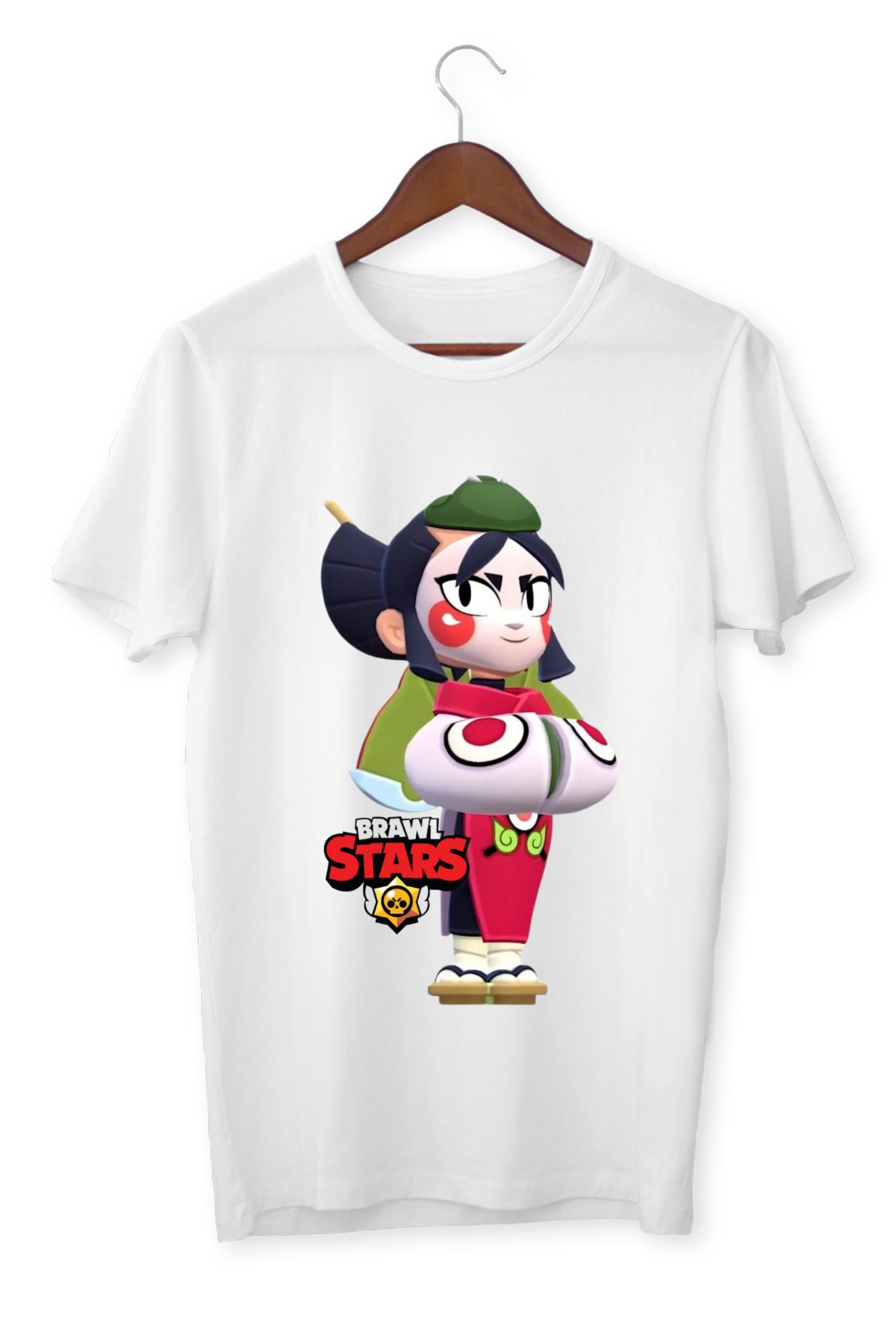 ALPŞAN TİCARET Brawl Stars Kaze Çocuk Yetişkin Beyaz T-shirt Unisex Çocuk Tişört