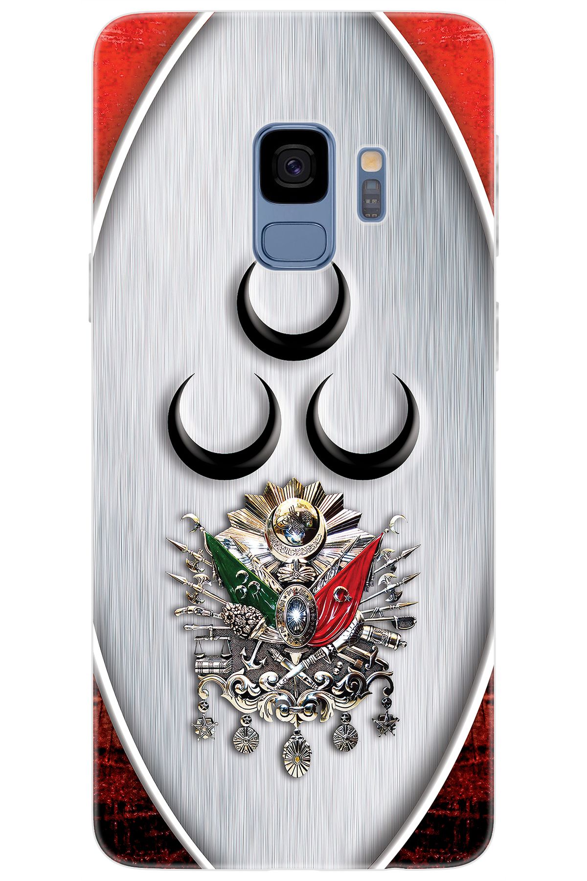 Ceppare Samsung Galaxy S9 (SM-G960F) Uyumlu Kılıf Desenli Silikon Üç Hilal Tuğra Tasarım STK:425 CP-RxHCcDn