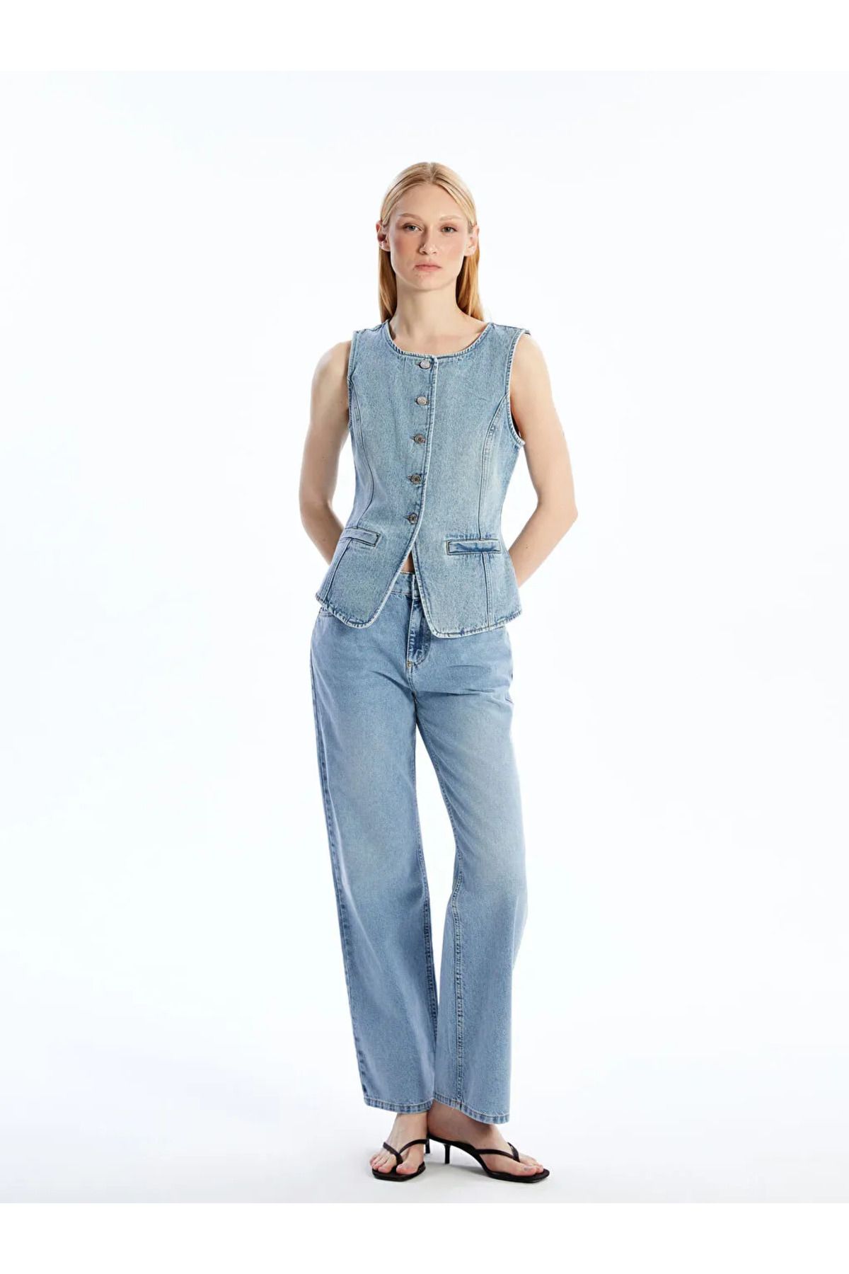 LC Waikiki LCW Jeans Indigo Wideleg Kadın Jean Pantolon