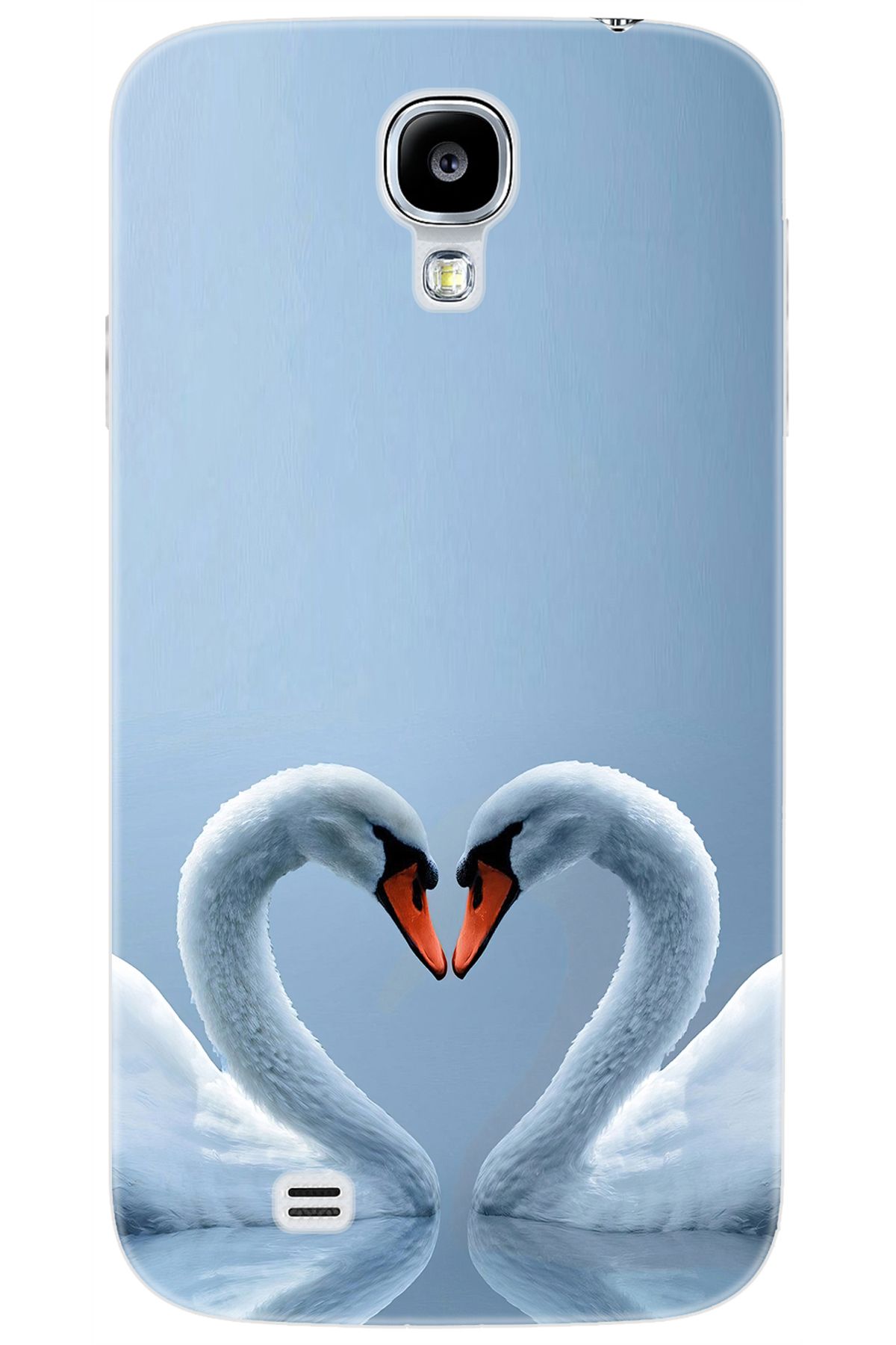 Ceppare Samsung Galaxy S4 (GT-I9500) Uyumlu Kılıf Desen Baskılı Silikon Kuğ ve Kalp STK:305 CP-XMTbJU9