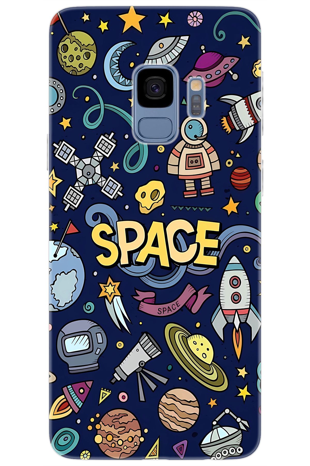 Ceppare Samsung Galaxy S9 (SM-G960F) Uyumlu Kılıf Desen Baskılı Silikon Space STK:623 CP-oslTp3q