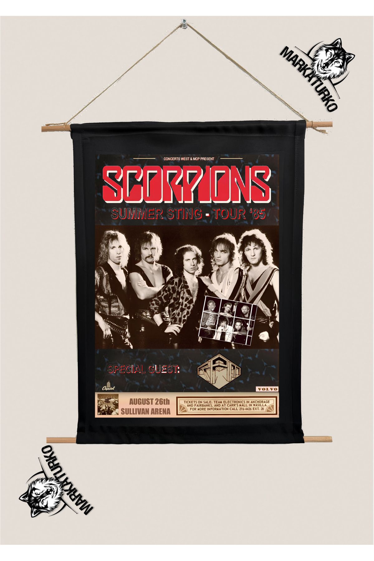 MarkaTurko SCORPİONS POSTER ÖZEL TASARIM SÜBLİMASYON BASKI TABLO 1976-5